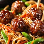 Asian Meatballs with Yakisoba Recipe