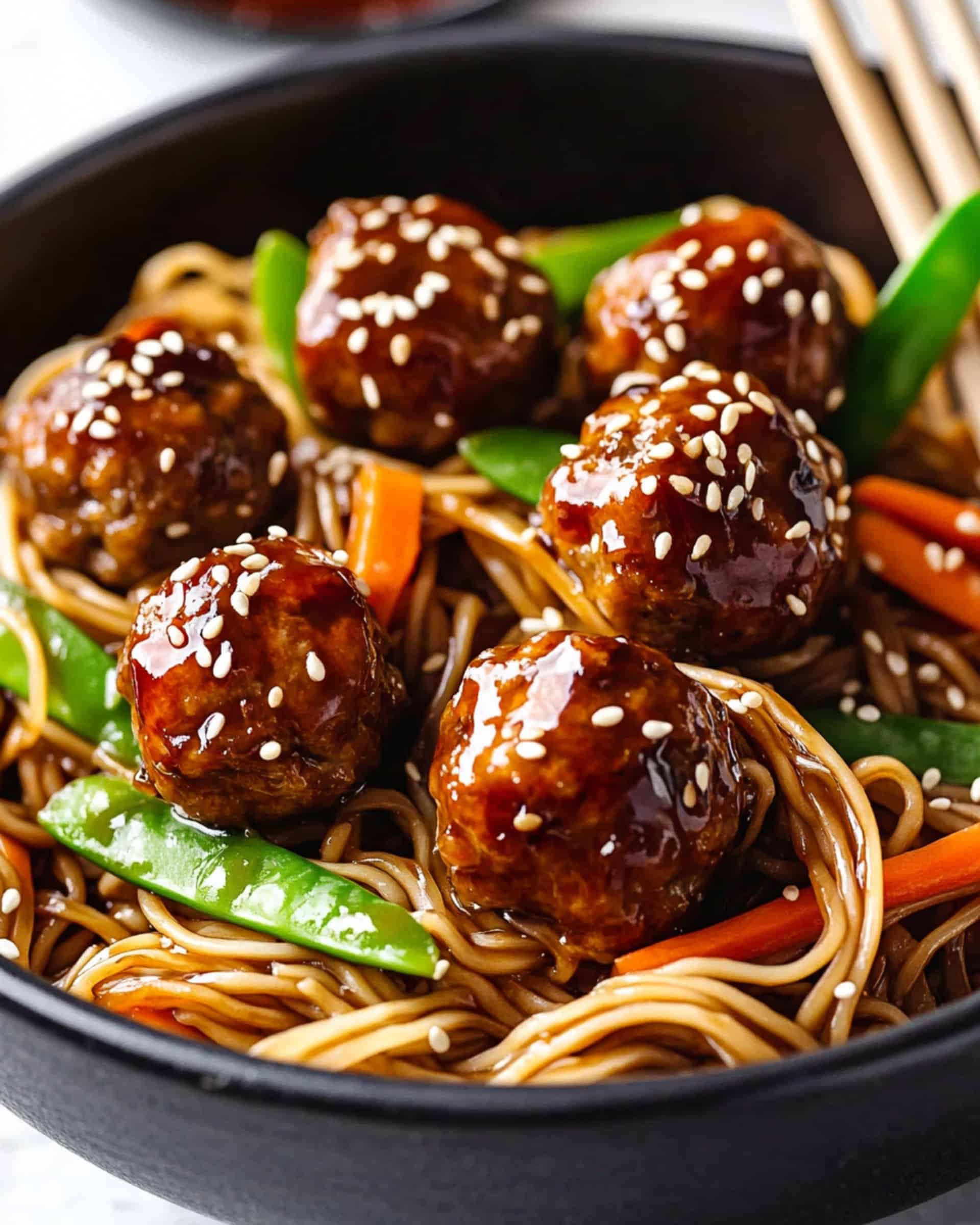 Asian Meatballs with Yakisoba Recipe