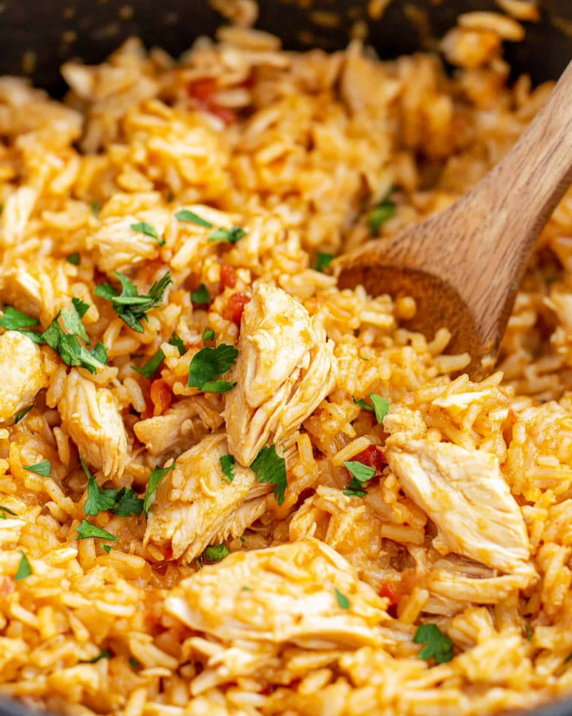 One-Pot Queso Chicken and Rice Recipe