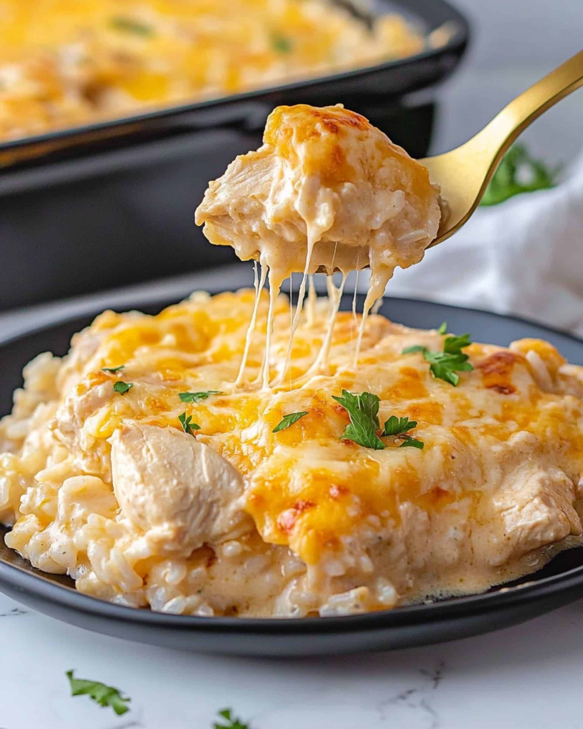 Cheesy Angel Chicken and Rice Recipe