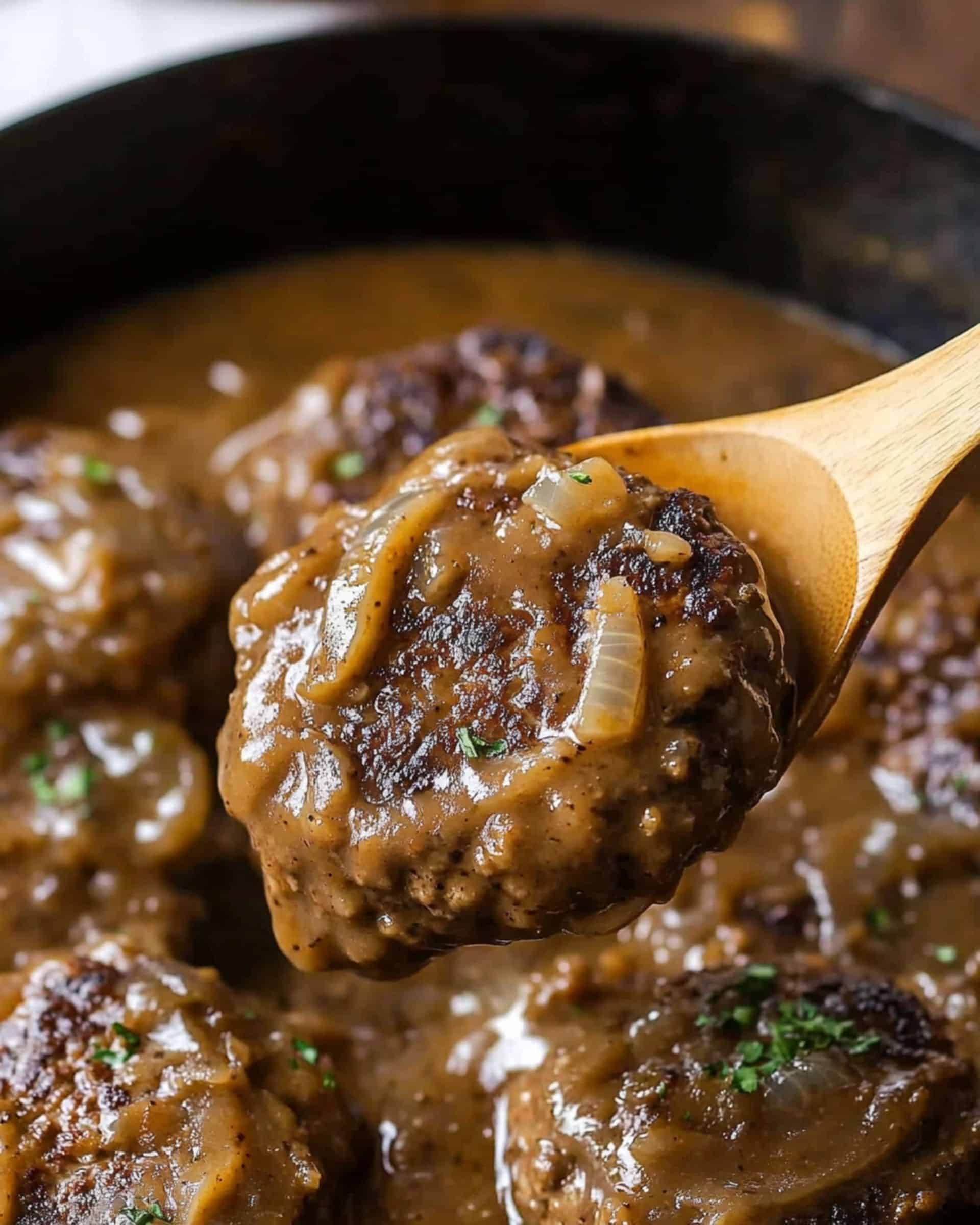 Hamburger Steaks with Onion Gravy Recipe