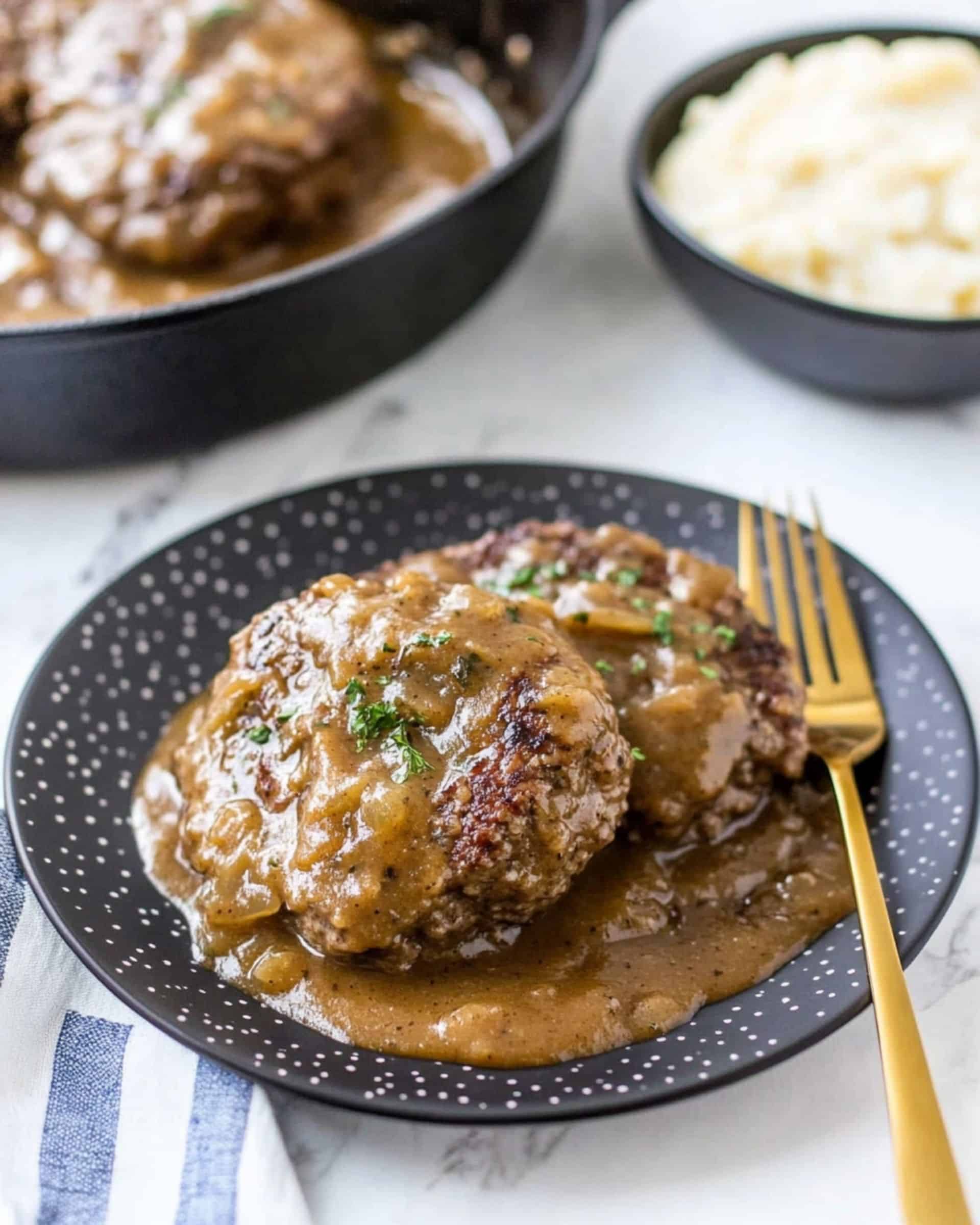 Hamburger Steaks with Onion Gravy Recipe