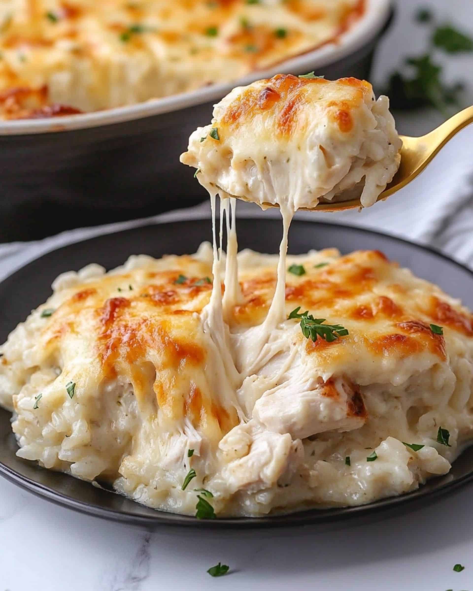 Cheesy Angel Chicken and Rice Recipe