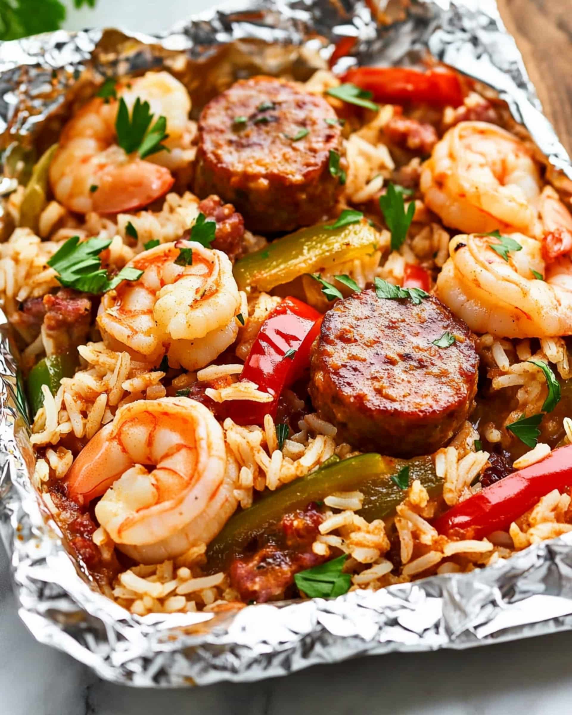 Jambalaya Foil Packets Recipe