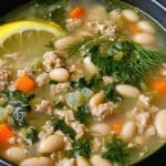 Lemon White Bean Soup with Turkey and Greens Recipe