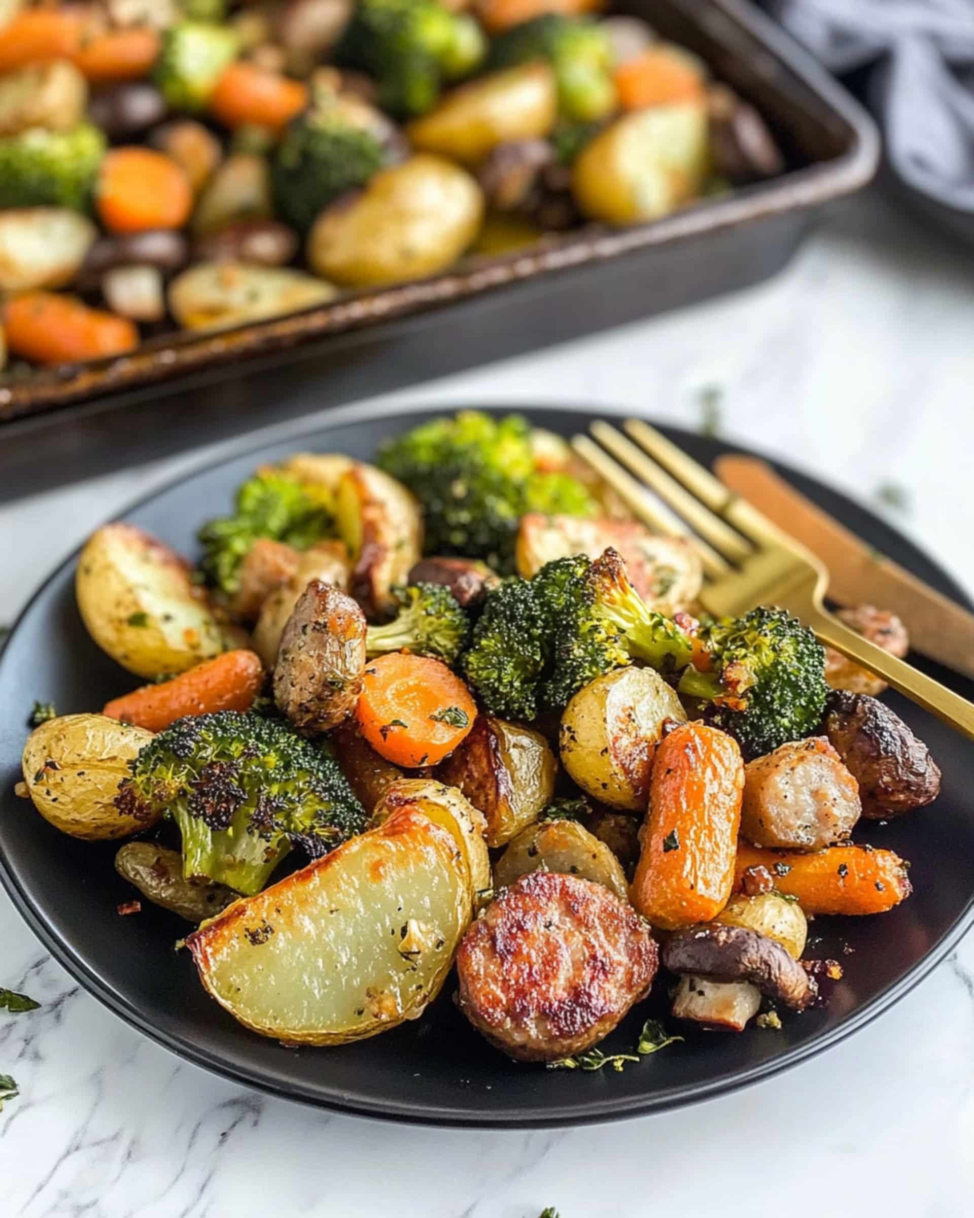 One Pan Baked Italian Sausage and Veggies Recipe