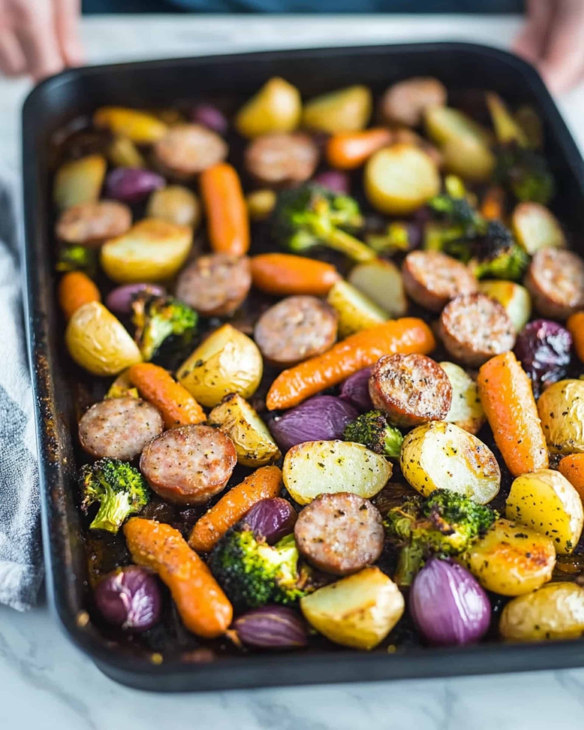 One Pan Baked Italian Sausage and Veggies Recipe