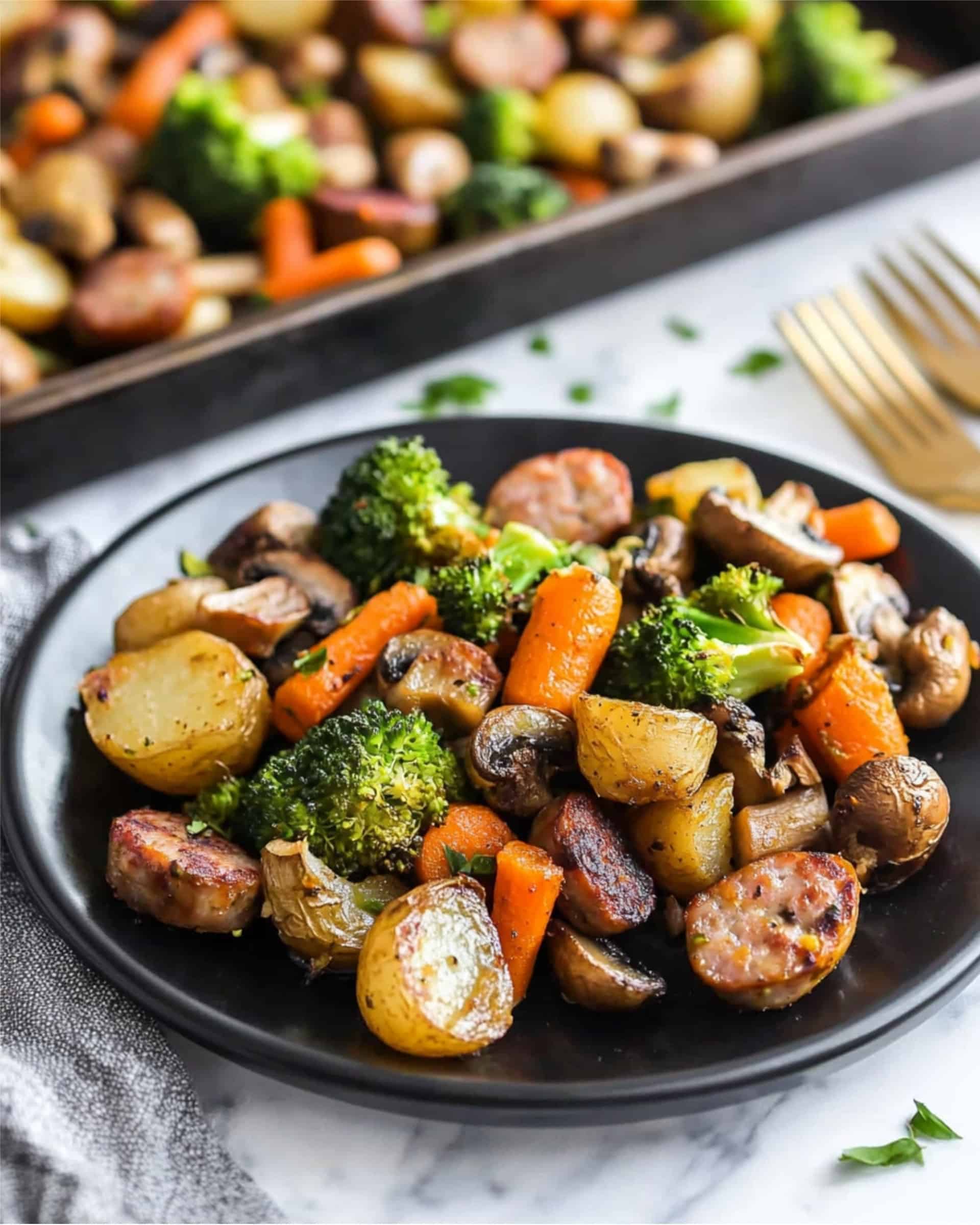 One Pan Baked Italian Sausage and Veggies Recipe