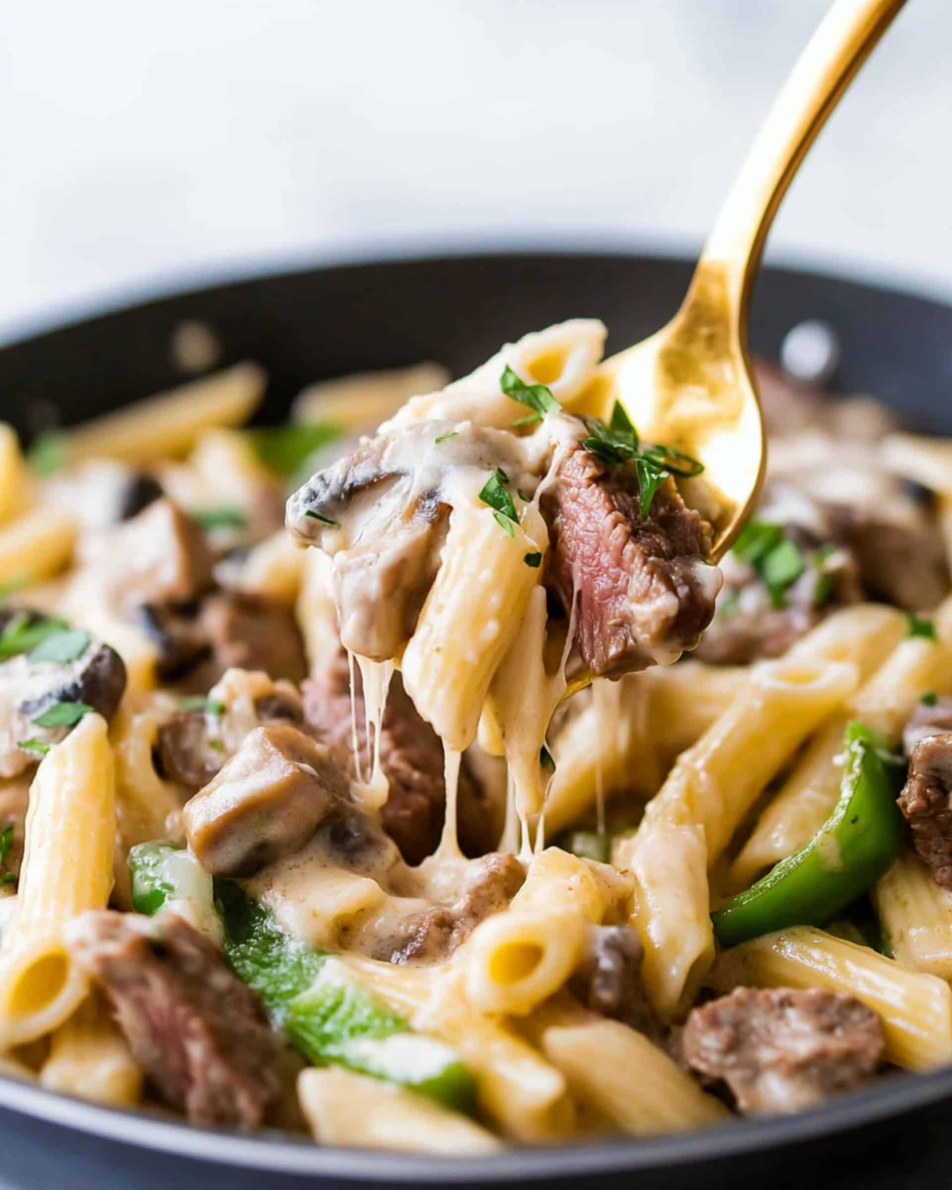 One Pot Philly Steak Pasta Recipe