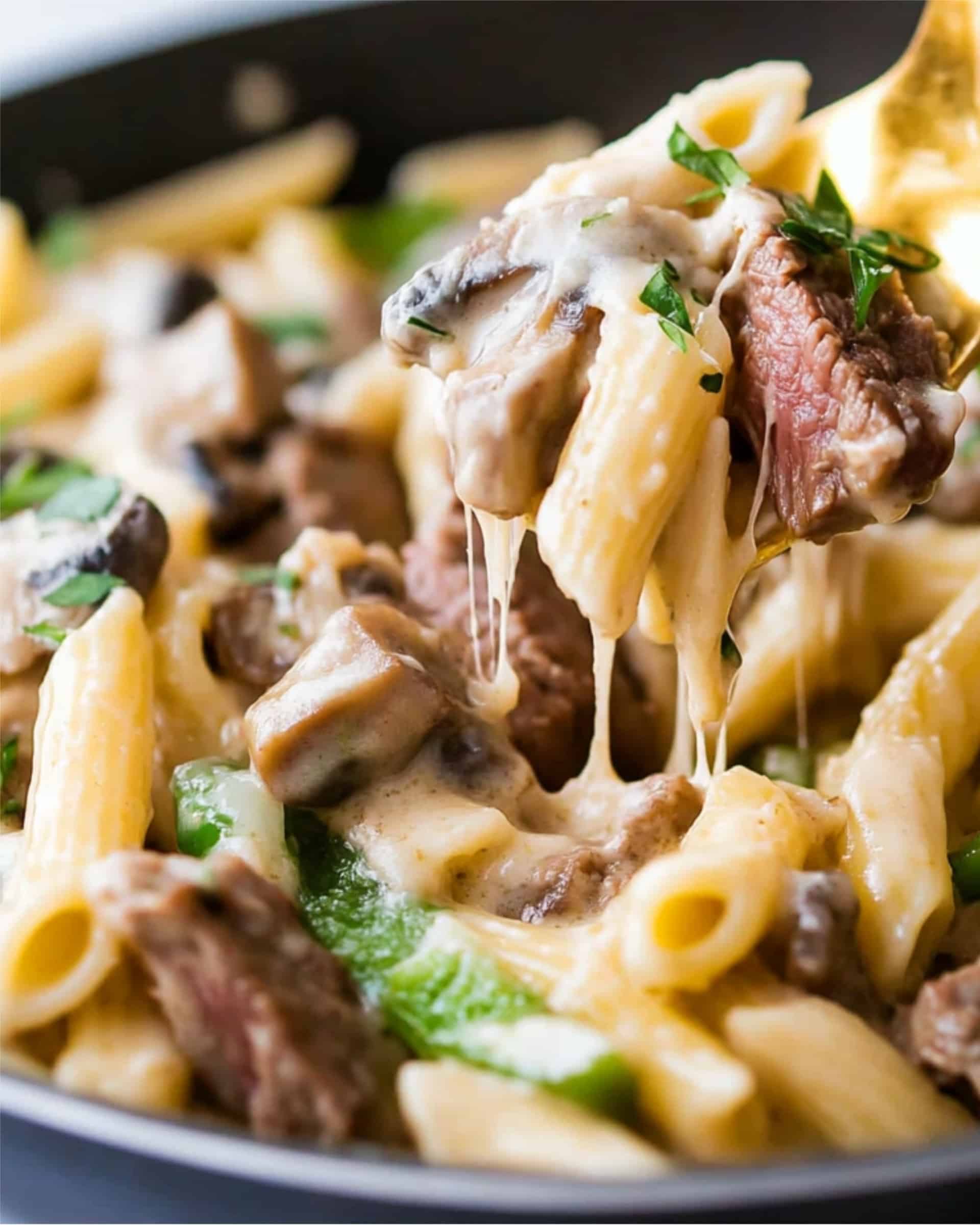 One Pot Philly Steak Pasta Recipe