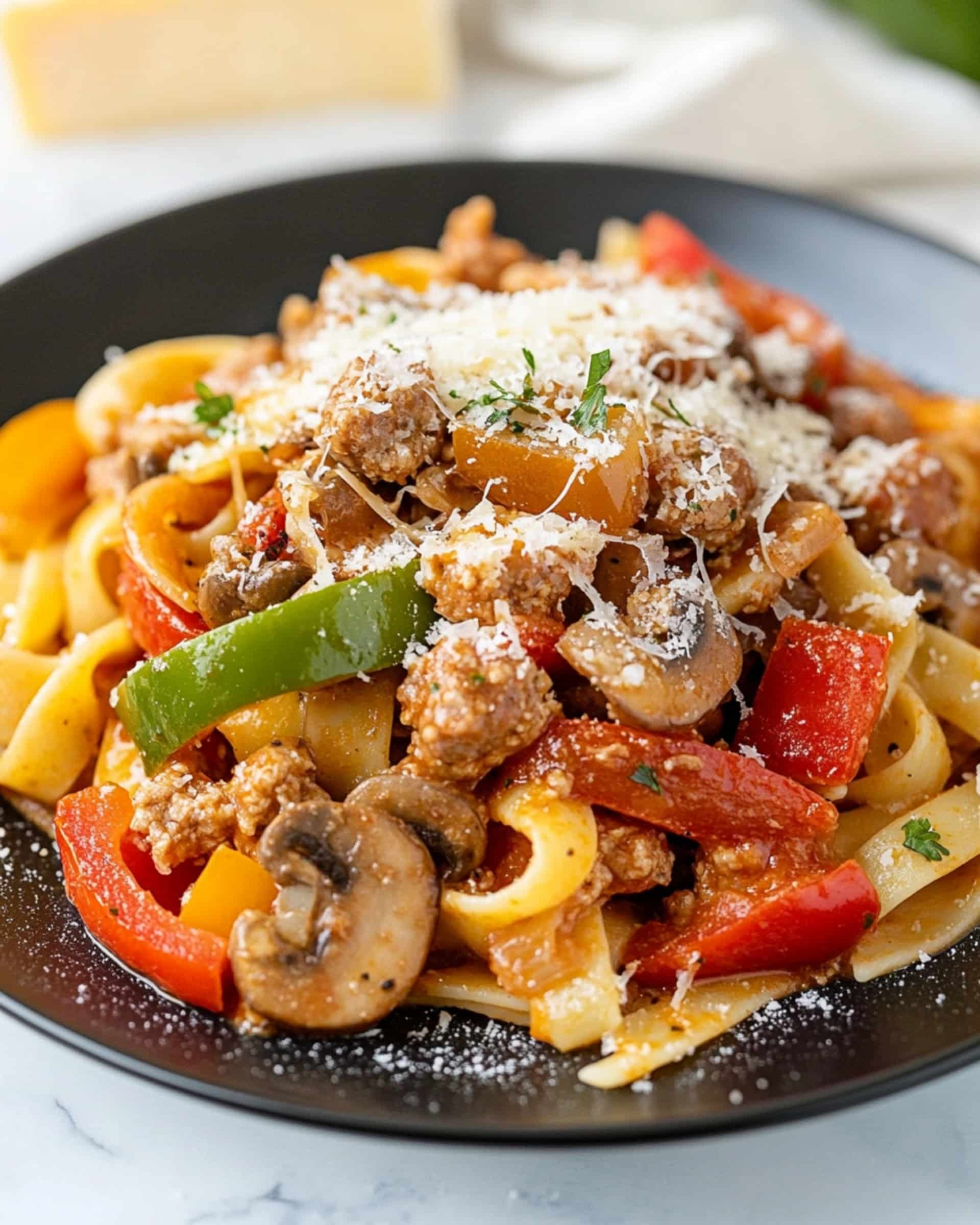 Pasta with Sausage Peppers and Onions Recipe