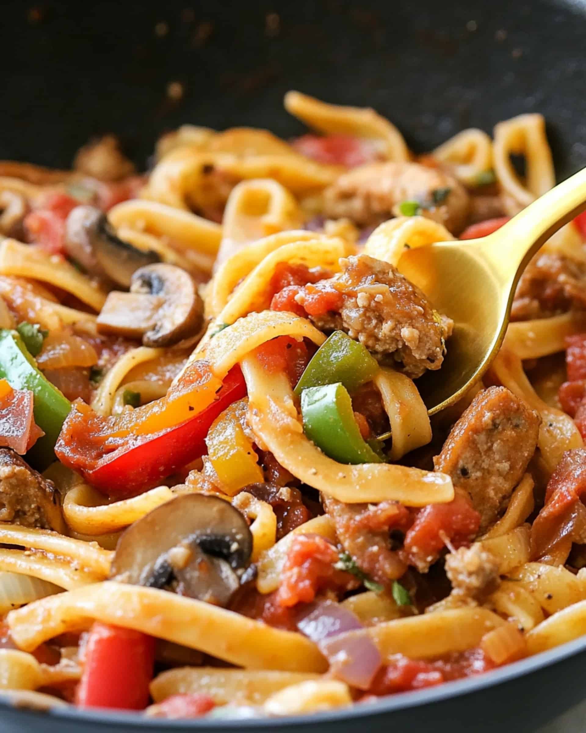 Pasta with Sausage Peppers and Onions Recipe