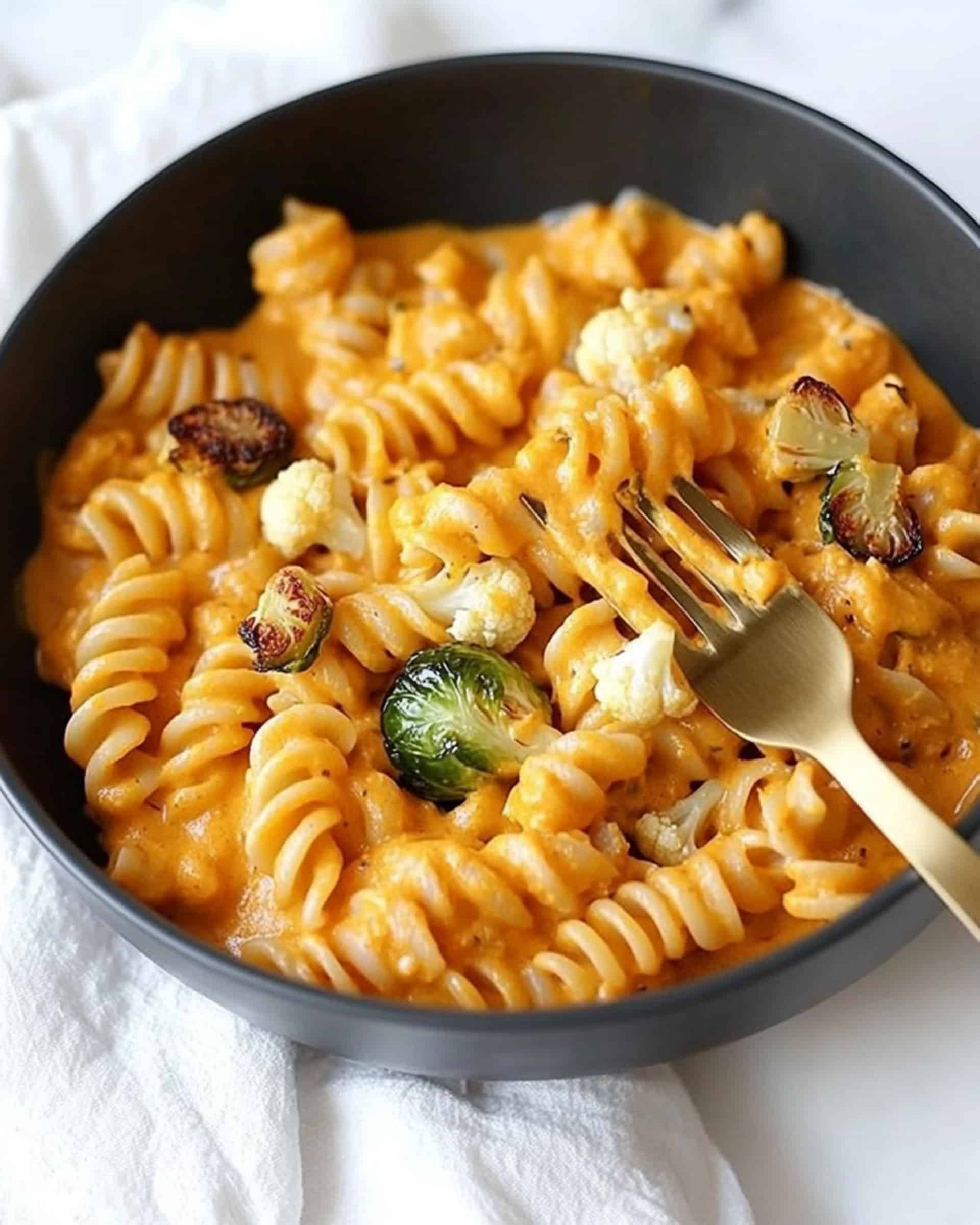 Pumpkin Mac and Cheese with Roasted Veggies Recipe