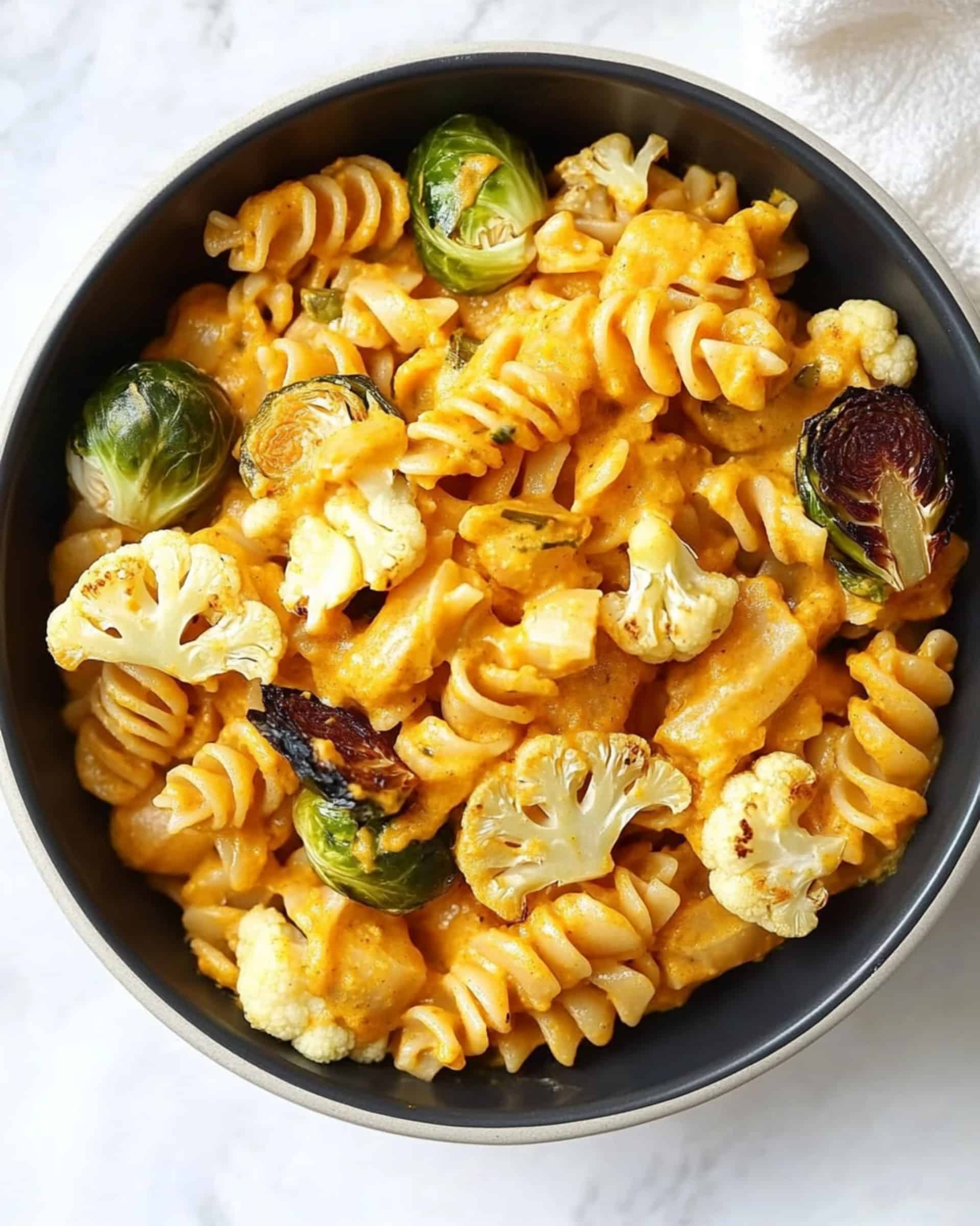 Pumpkin Mac and Cheese with Roasted Veggies Recipe