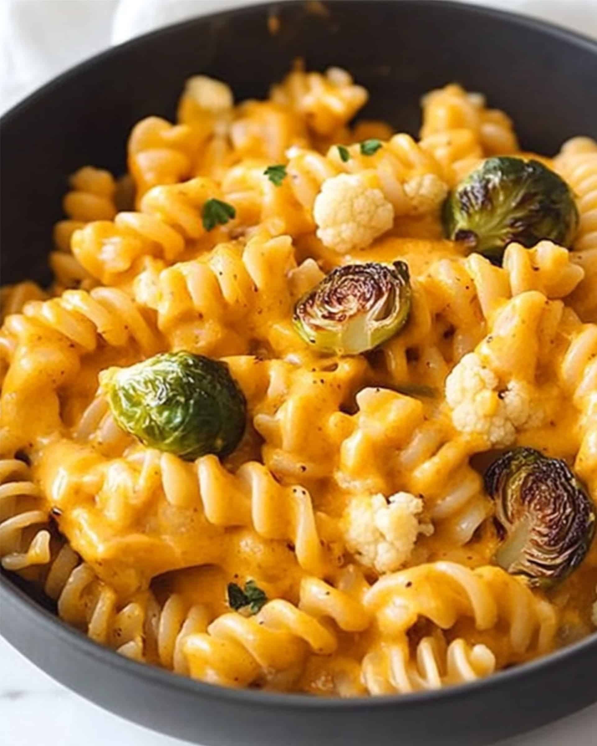 Pumpkin Mac and Cheese with Roasted Veggies Recipe