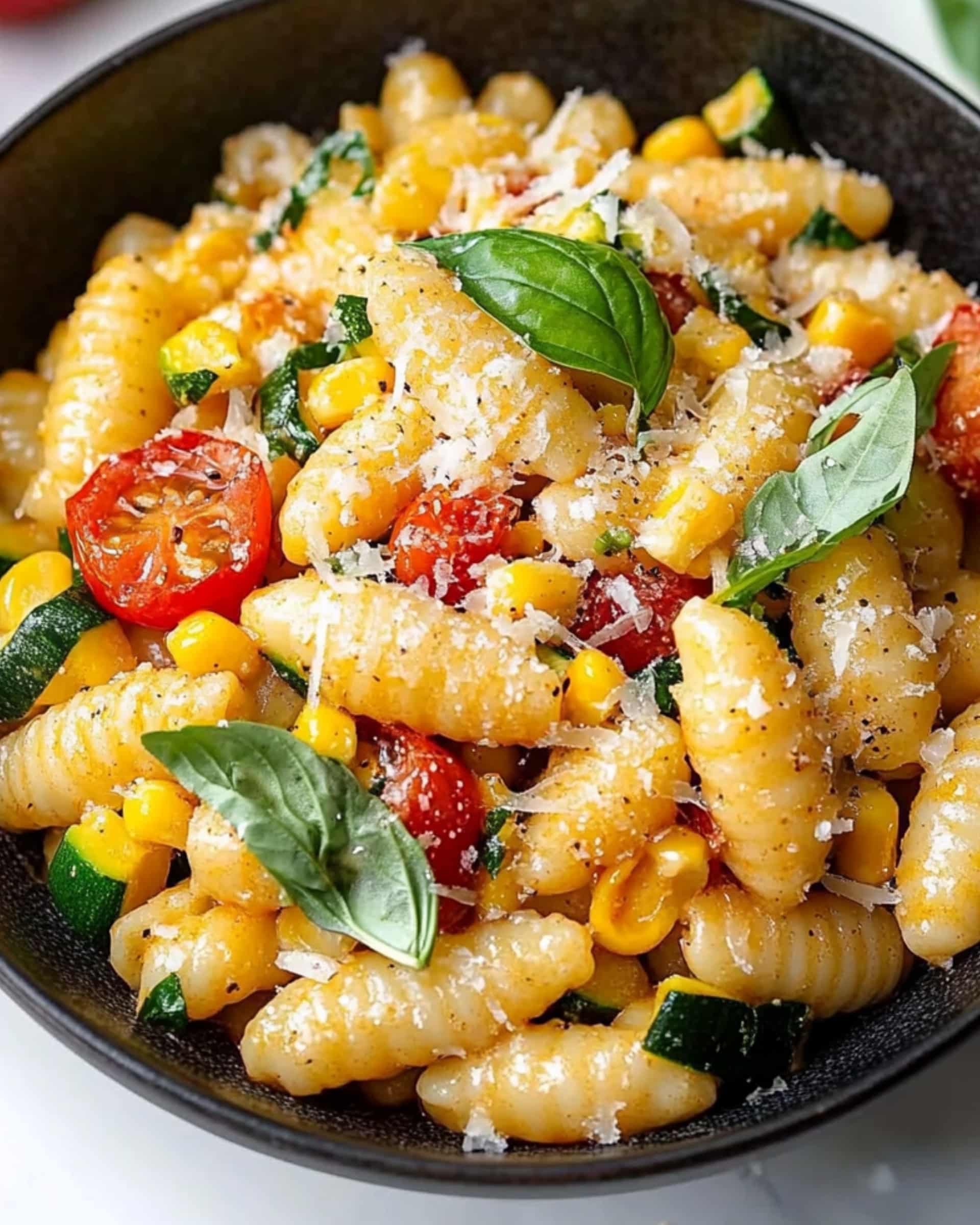 Summer Cavatelli with Corn, Tomatoes and Zucchini Recipe