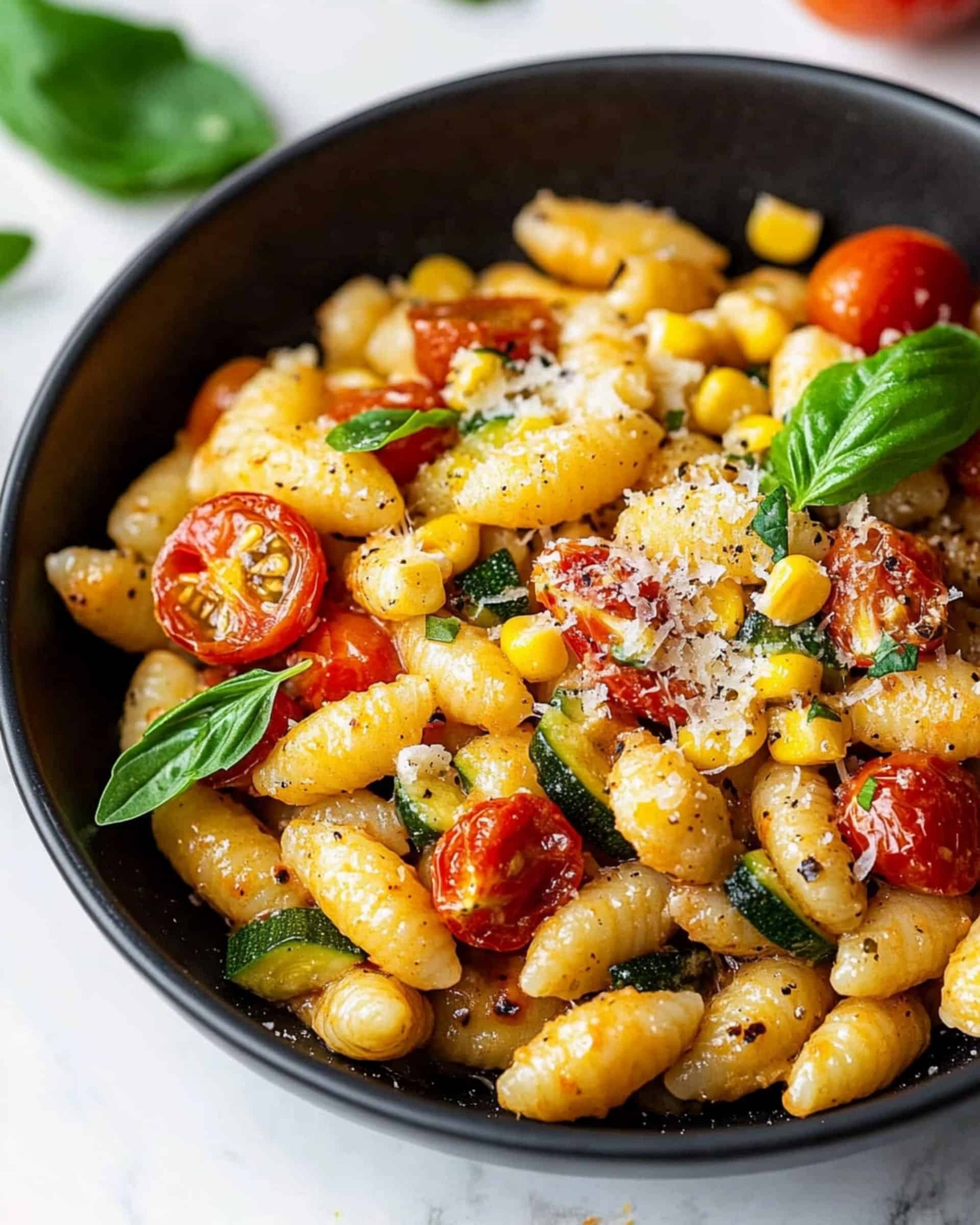 Summer Cavatelli with Corn, Tomatoes and Zucchini Recipe