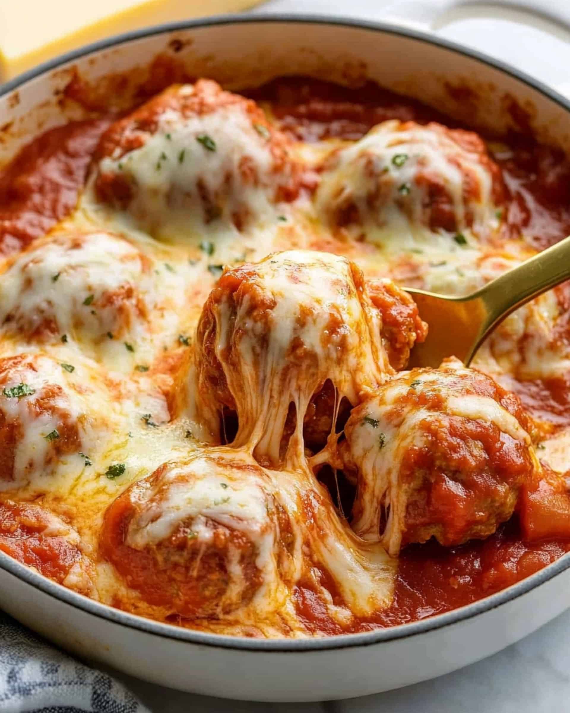 Baked Chicken Parmesan Meatballs Recipe