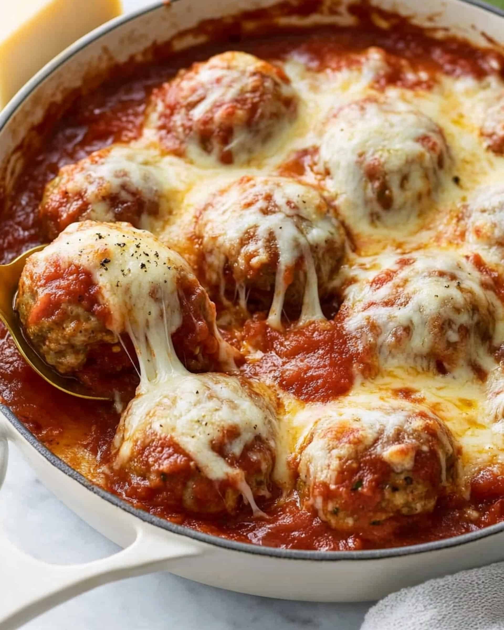 Baked Chicken Parmesan Meatballs Recipe