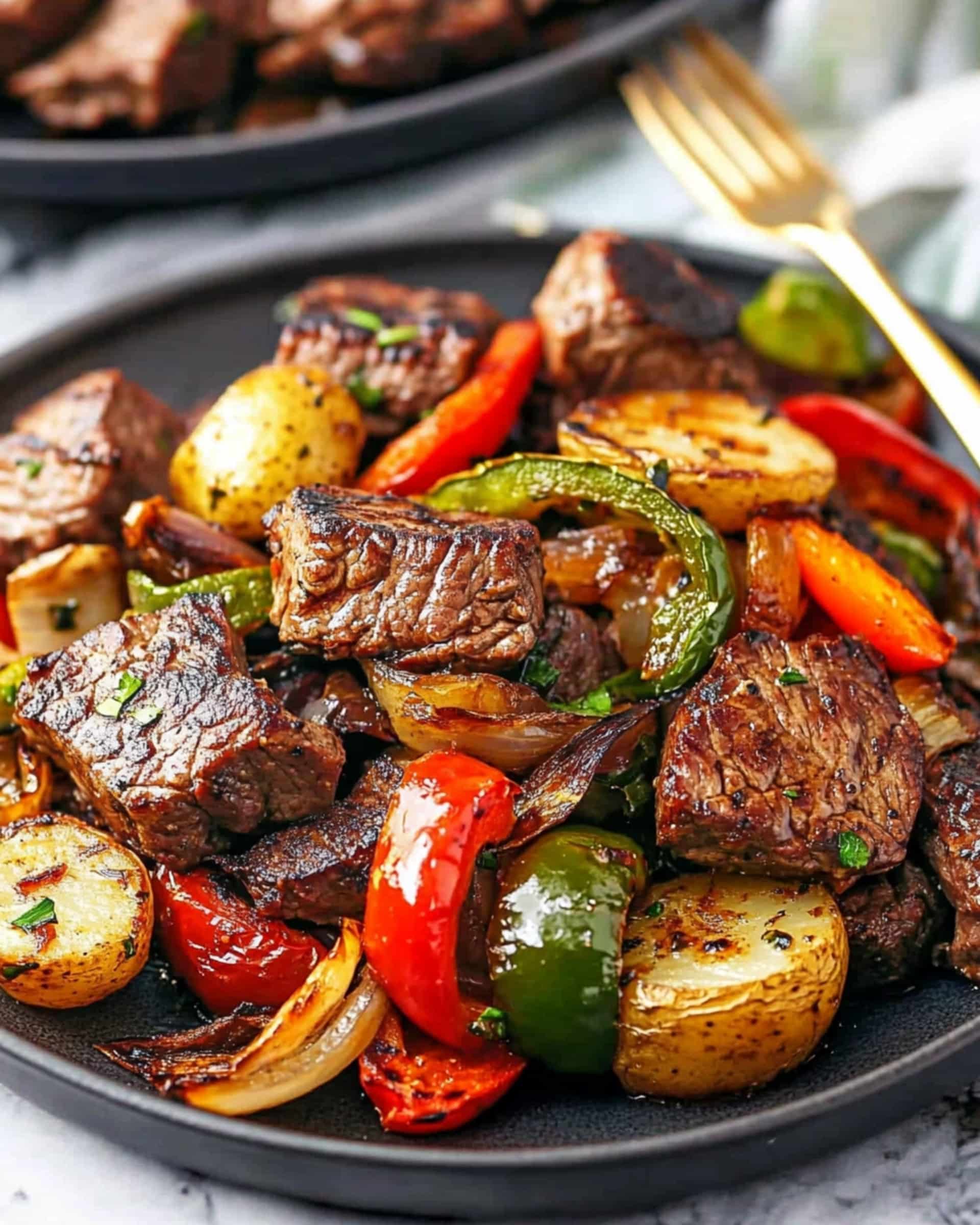 Balsamic Glazed Steak Tips and Veggies Sheet Pan Recipe