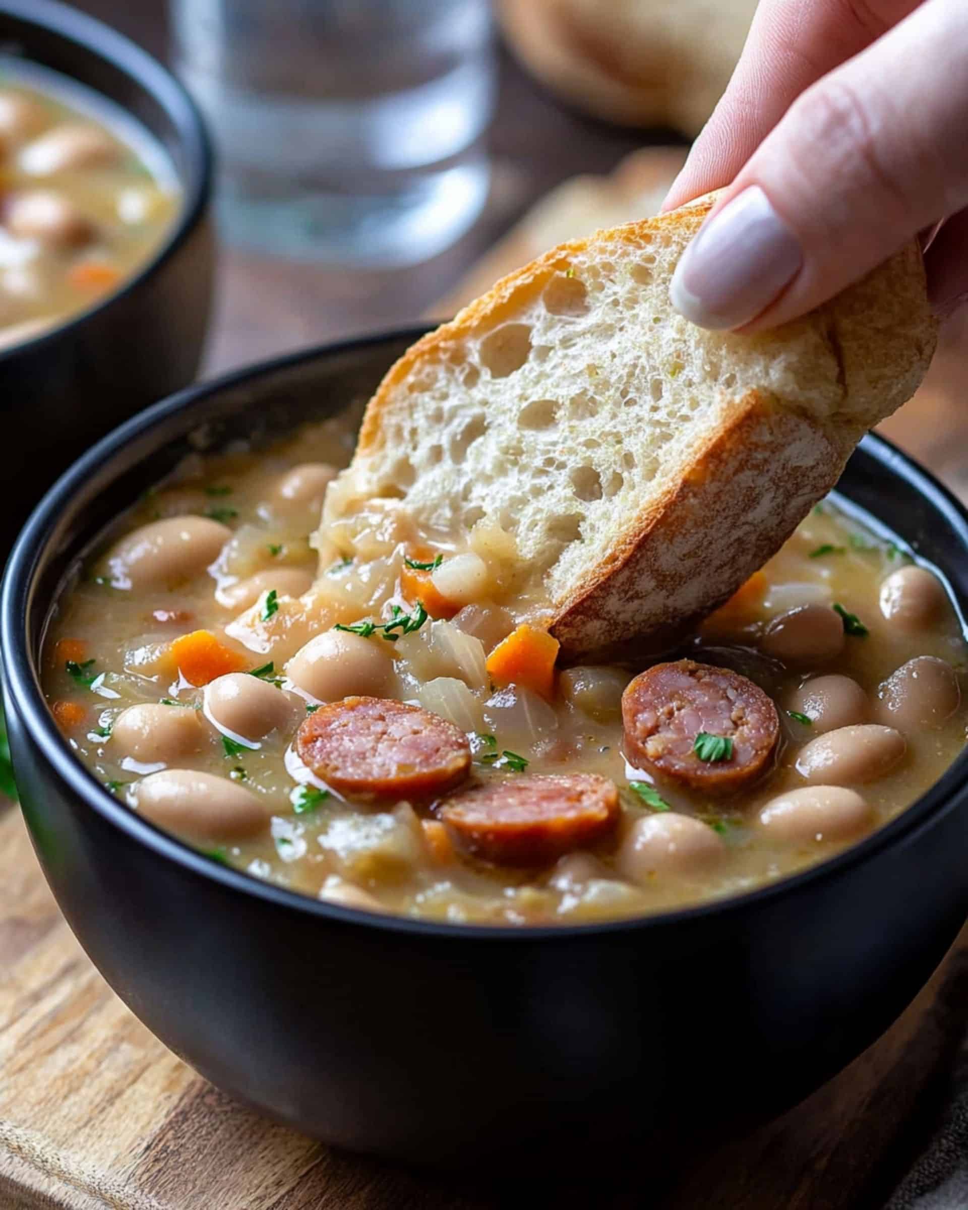 Creamy Bean Soup with Kielbasa Recipe