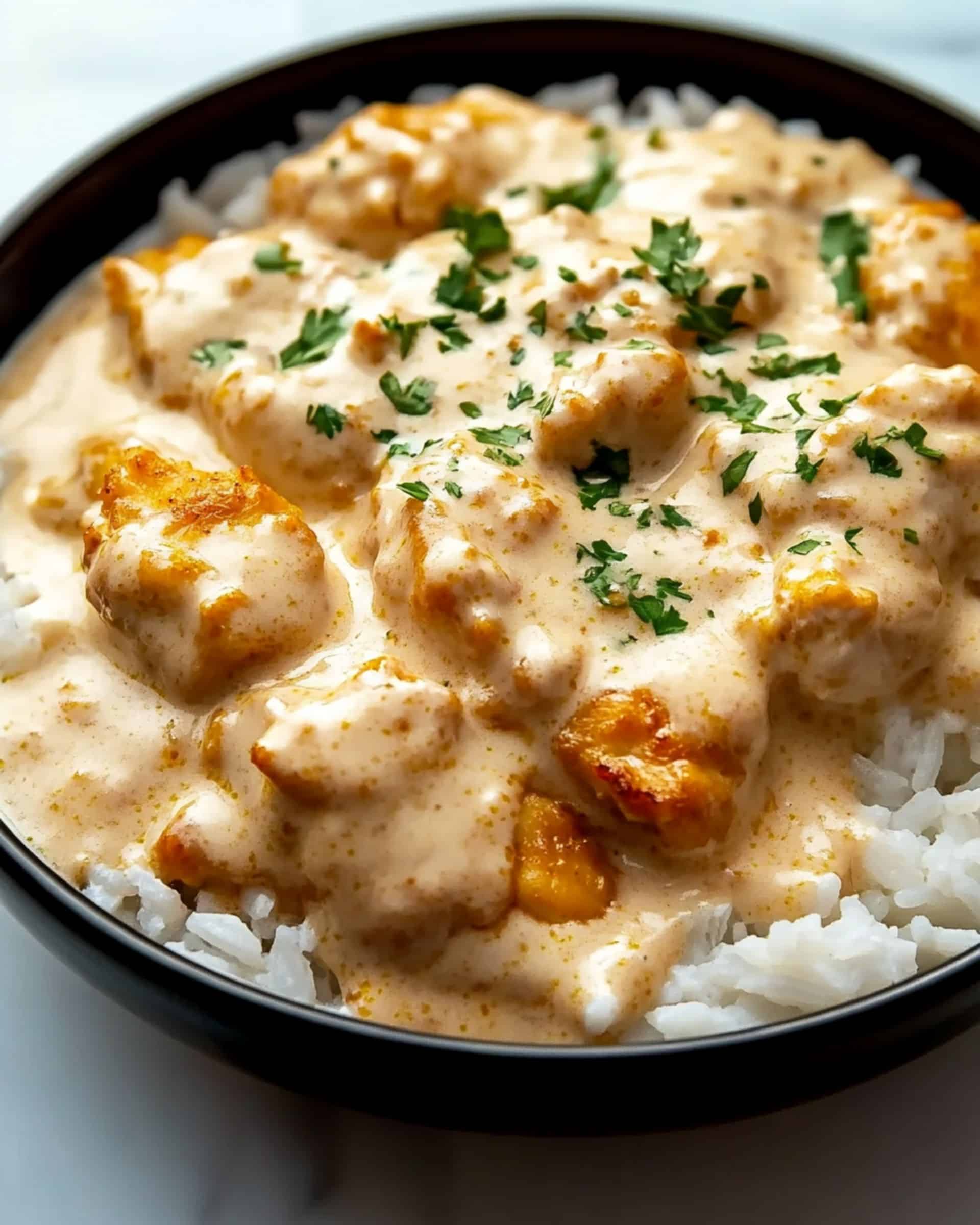 Creamy Smothered Chicken and Rice Recipe