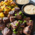 Garlic Butter Steak Bites and Smashed Potatoes Recipe