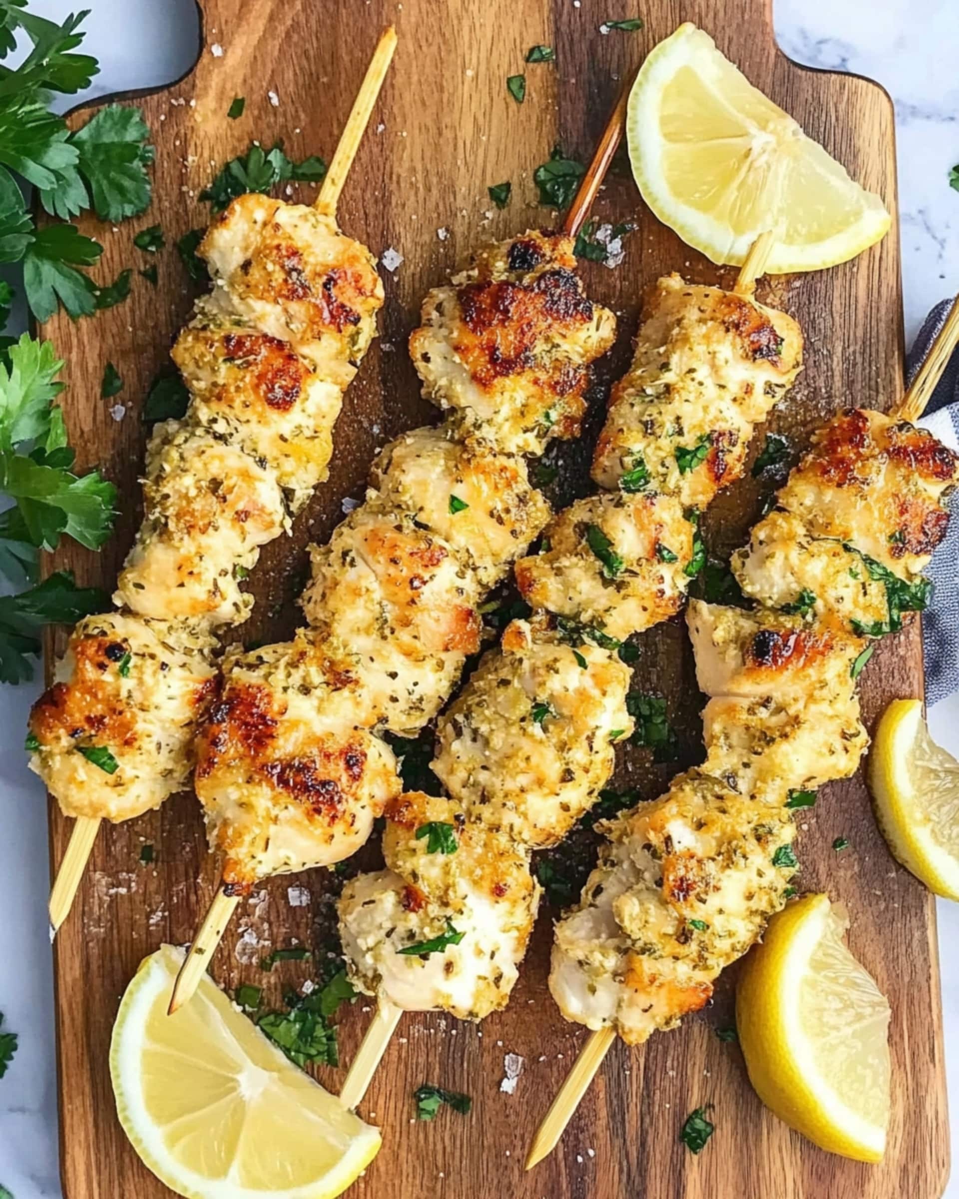 Garlic Parmesan Chicken Skewers Recipe