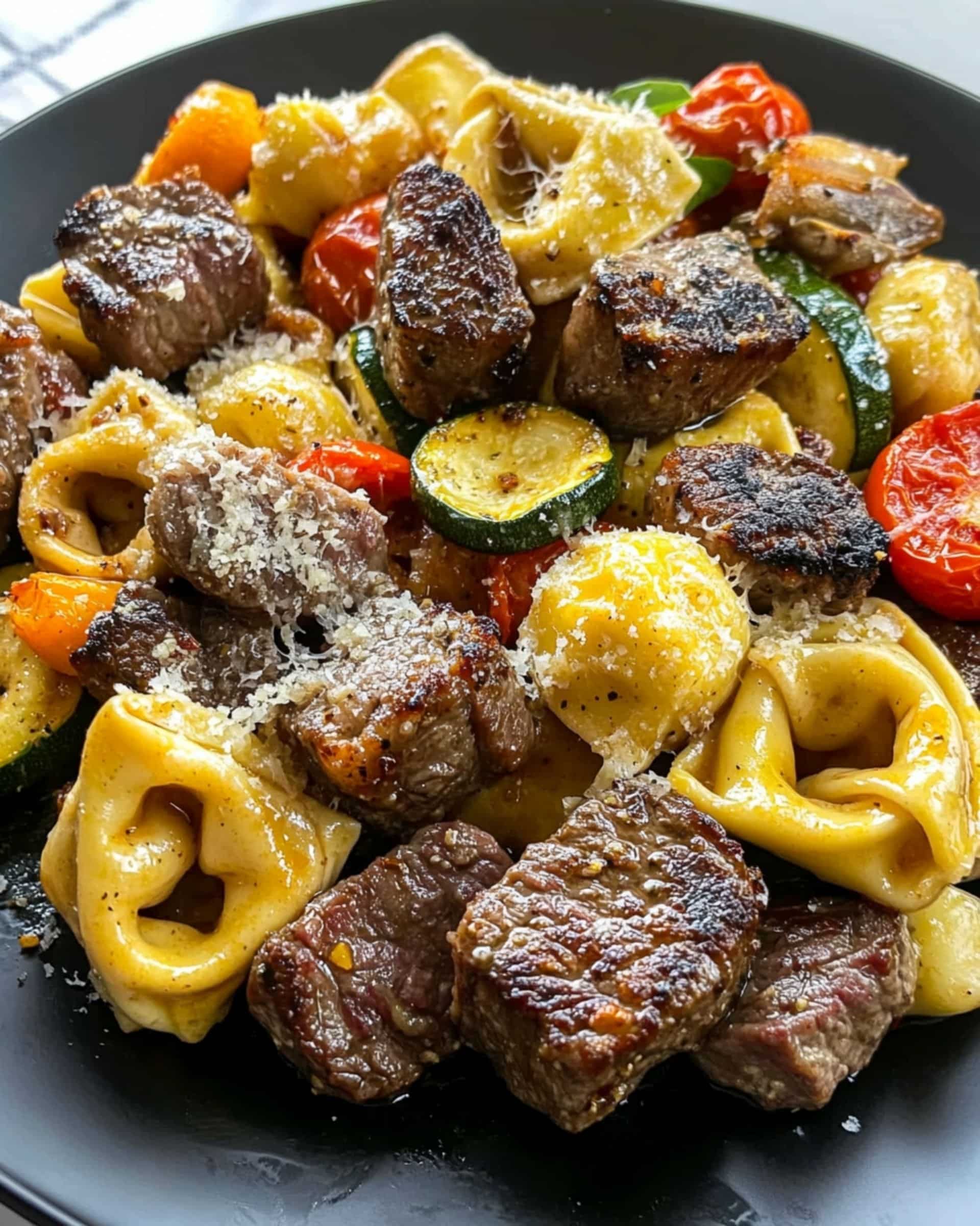 Garlic Parmesan Steak Tortellini Recipe