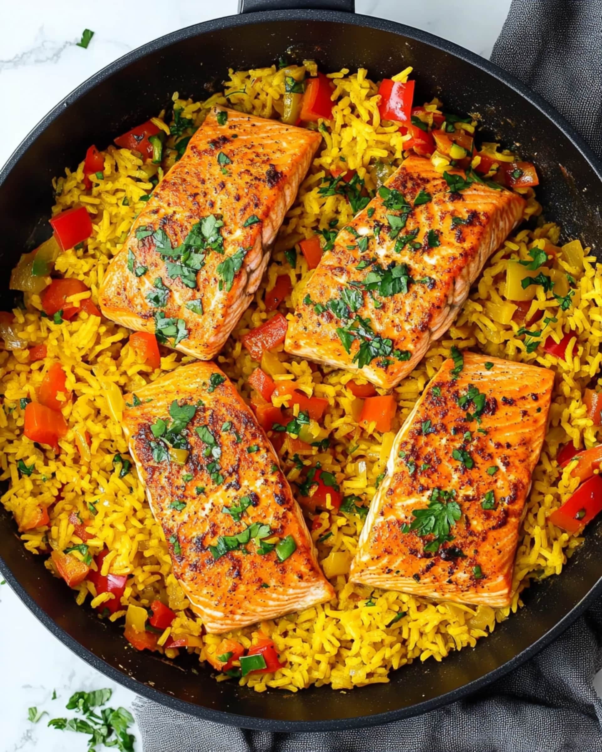 One-Pan Salmon and Rice Recipe