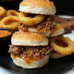 Onion Ring Cheese Burger Sliders Recipe