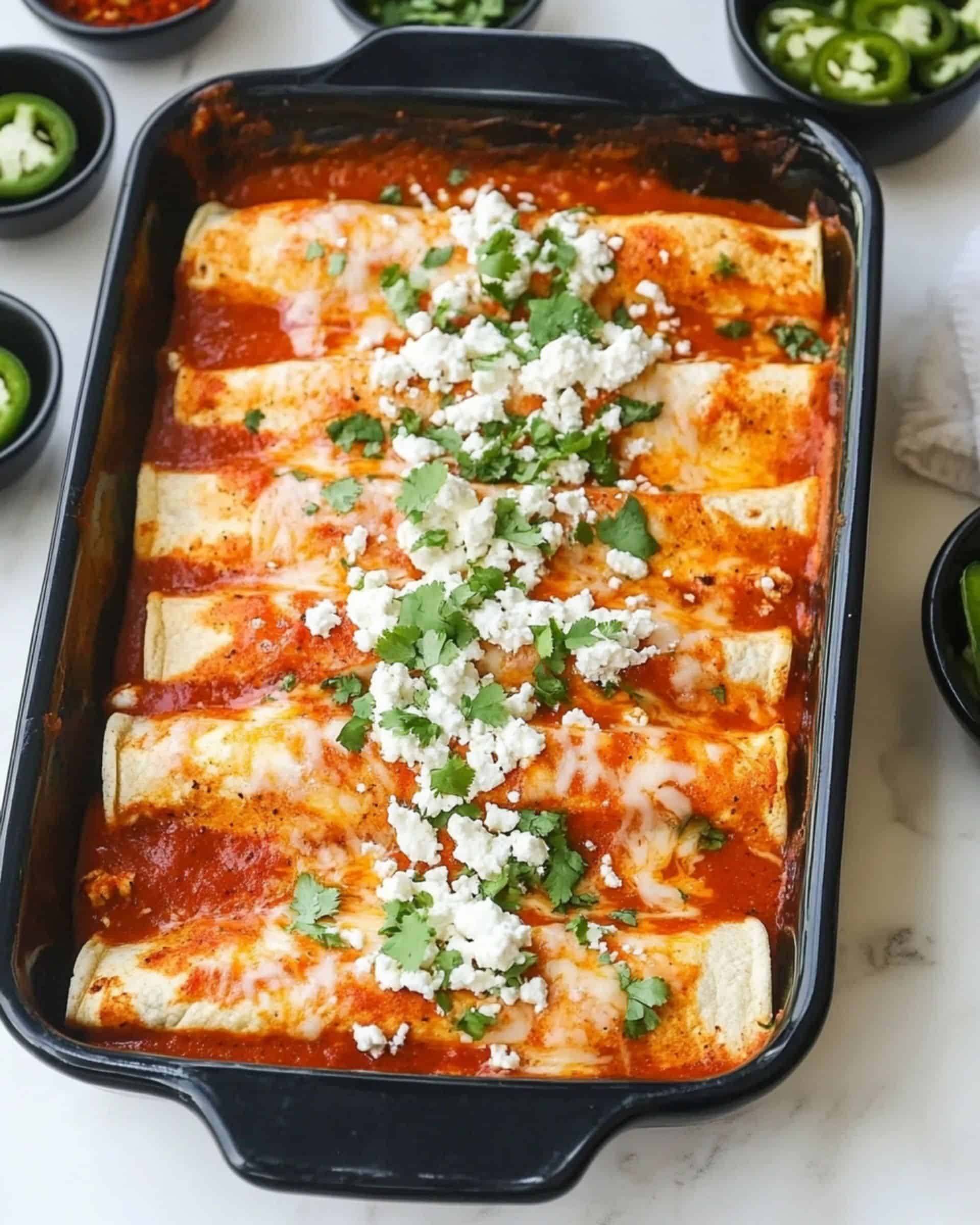 Shredded Chicken Enchiladas Recipe