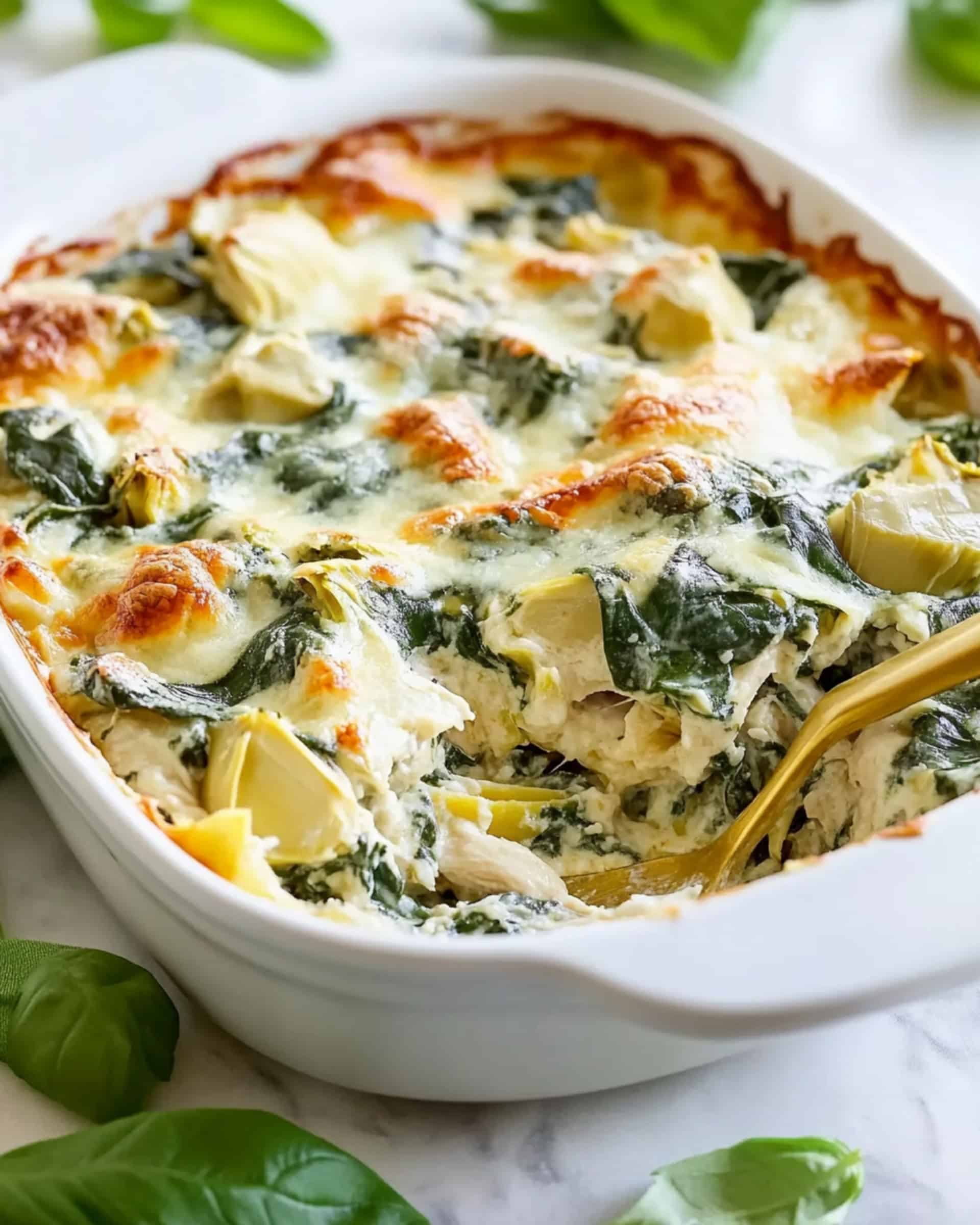 Spinach Artichoke Chicken with Cottage Cheese Recipe