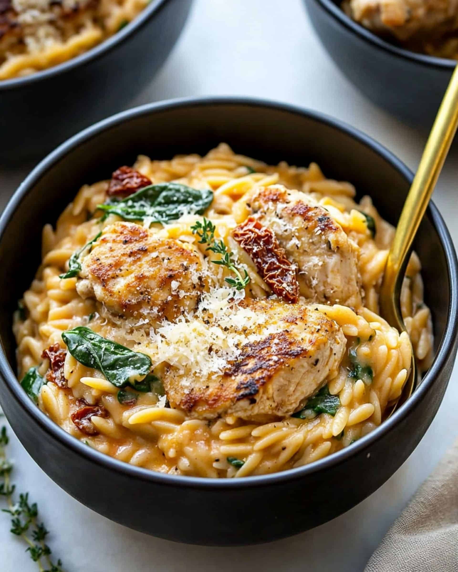 Tuscan Chicken Meatball Orzo Recipe