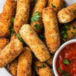 Air Fryer Chicken Mozzarella Sticks with Marinara Dip Recipe