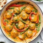 Basil Ginger Meatballs In Coconut Red Curry Sauce Recipe