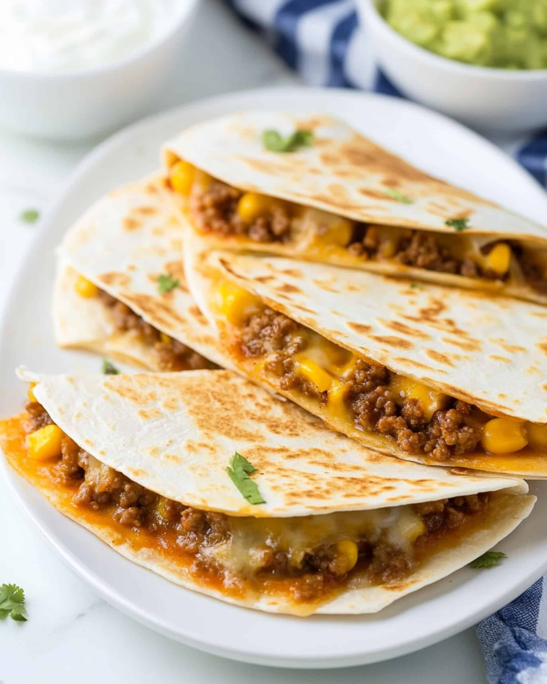 Cheesy Ground Beef Quesadillas Recipe