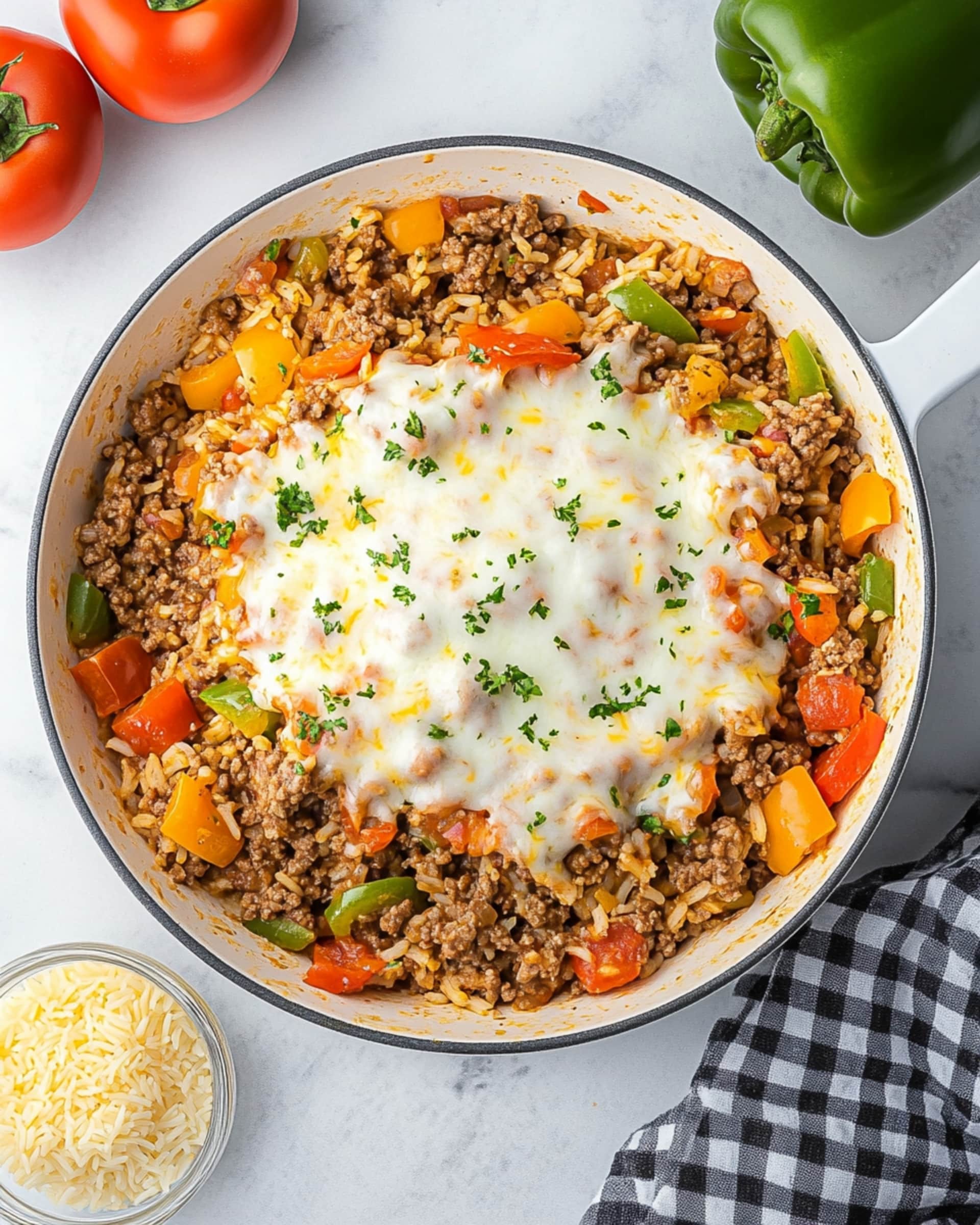 Cheesy Unstuffed Pepper Skillet (One Pan!) Recipe