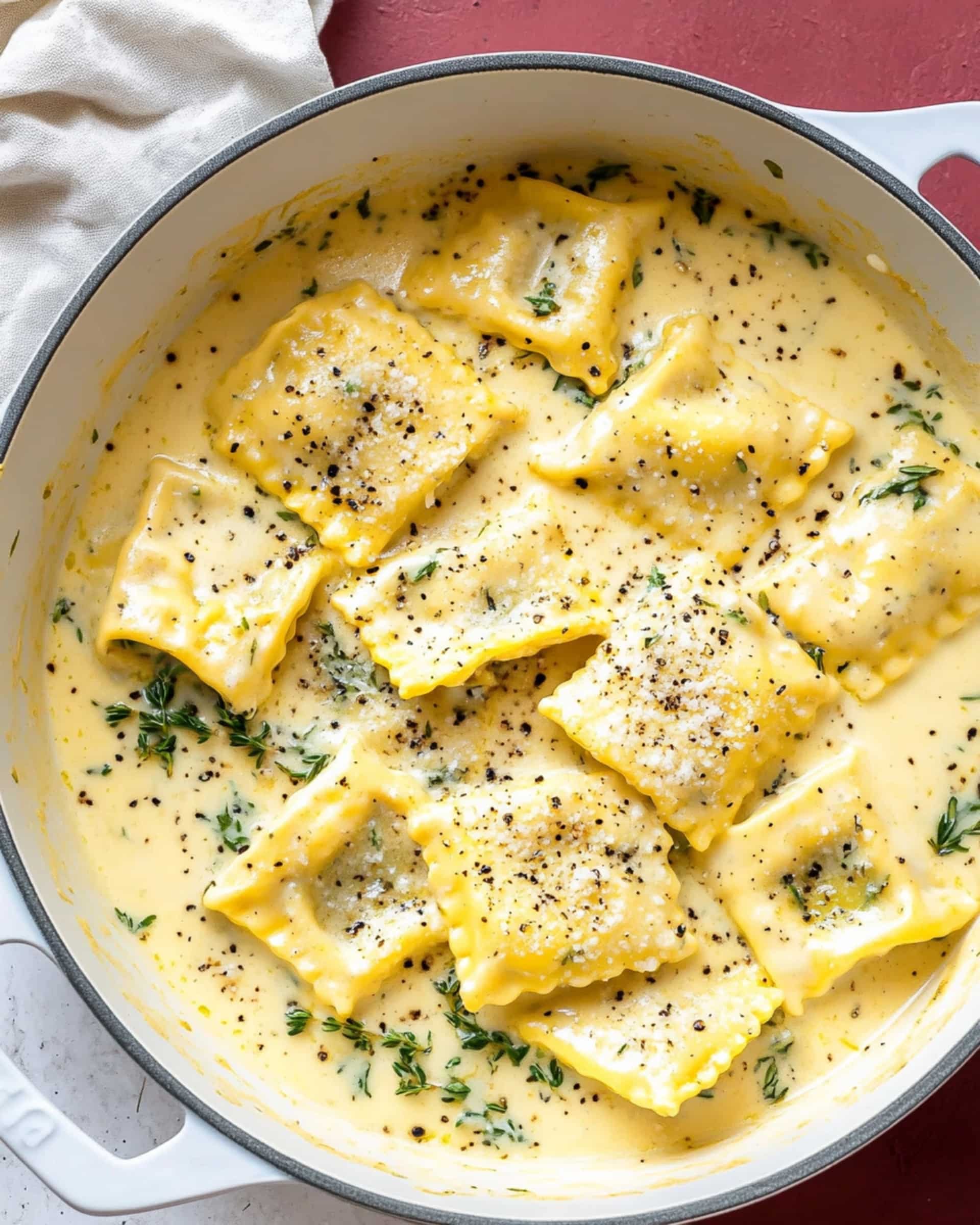 Creamy Lemon Herb Butter Ravioli Recipe