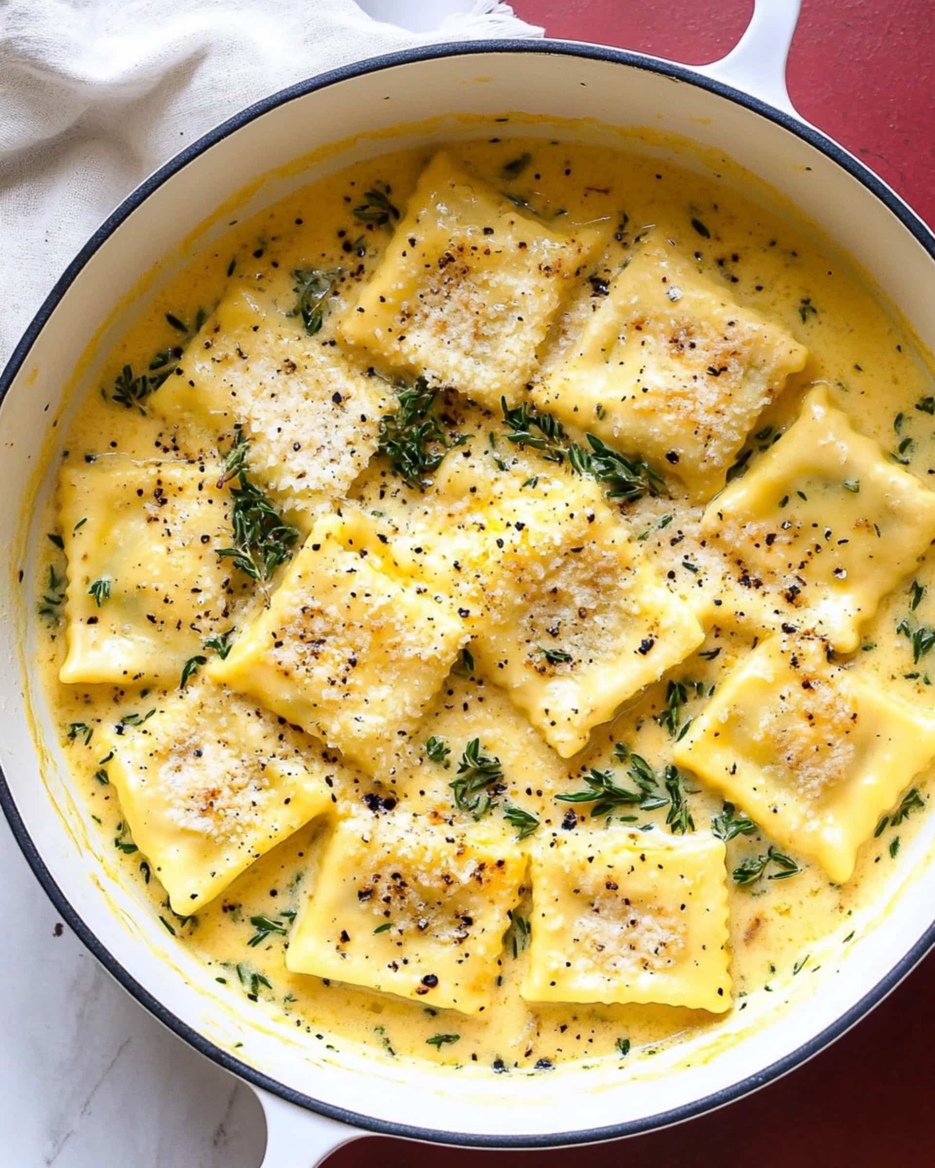 Creamy Lemon Herb Butter Ravioli Recipe