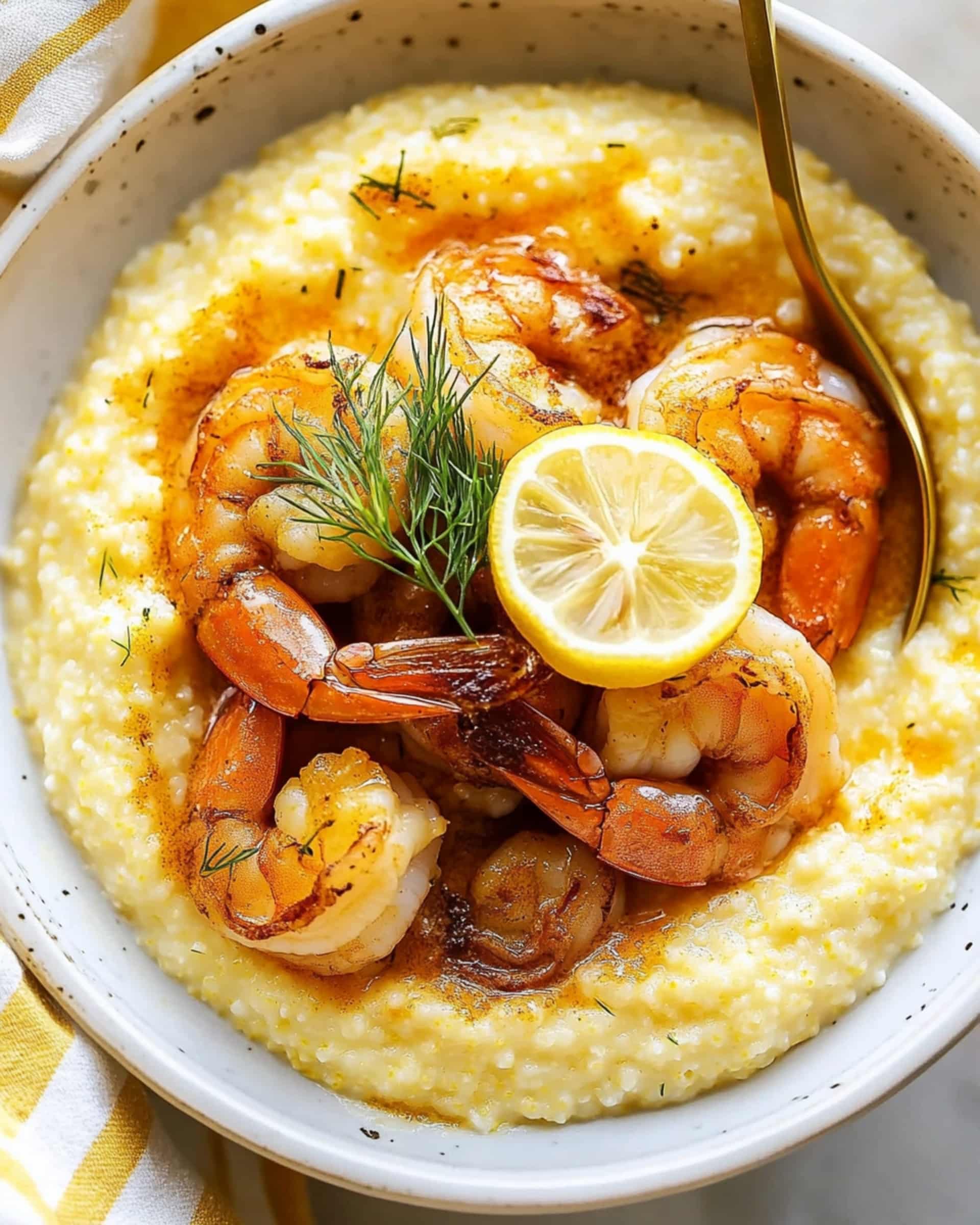 Honey Butter Cajun Shrimp with Smoked Gouda Grits Recipe