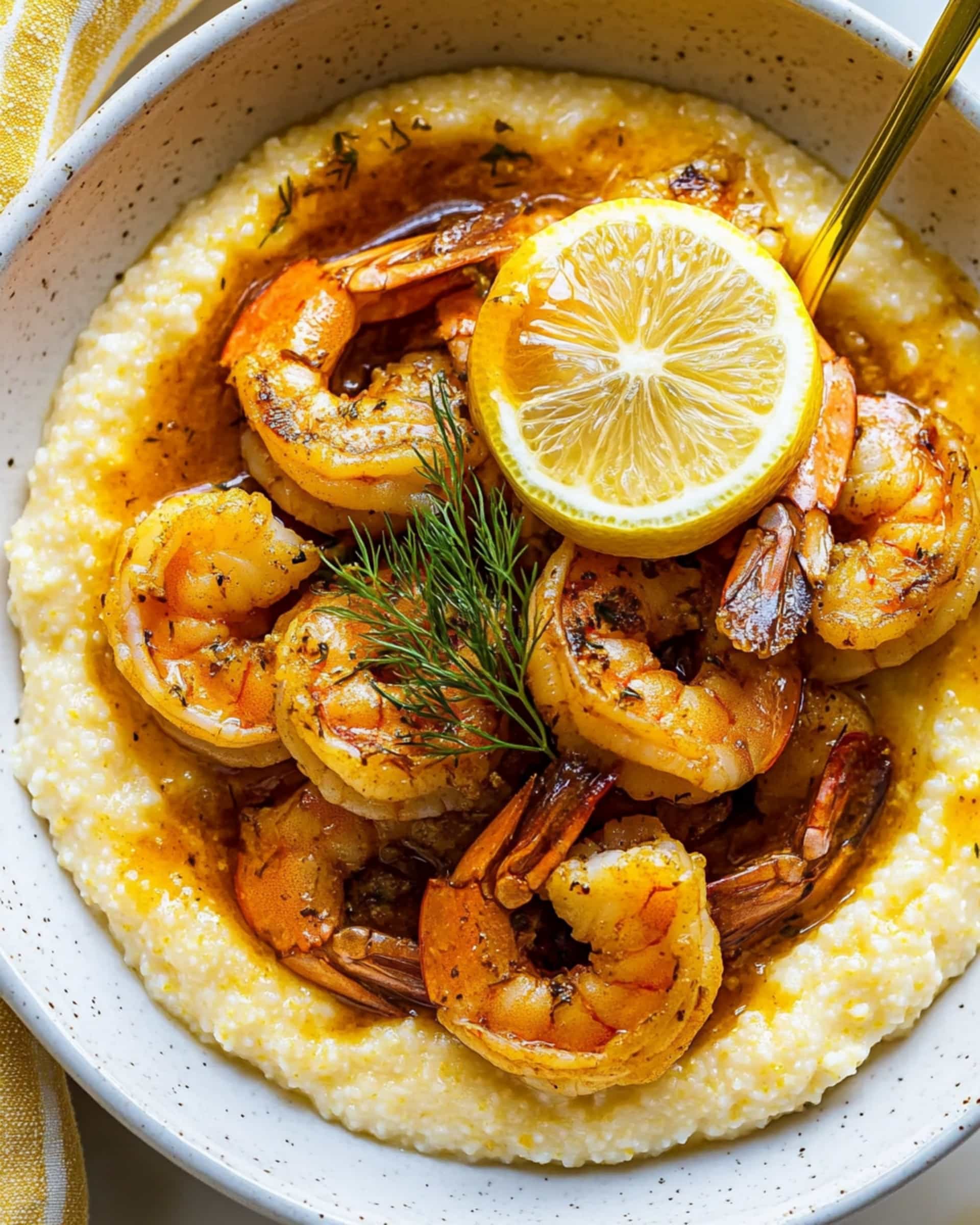 Honey Butter Cajun Shrimp with Smoked Gouda Grits Recipe