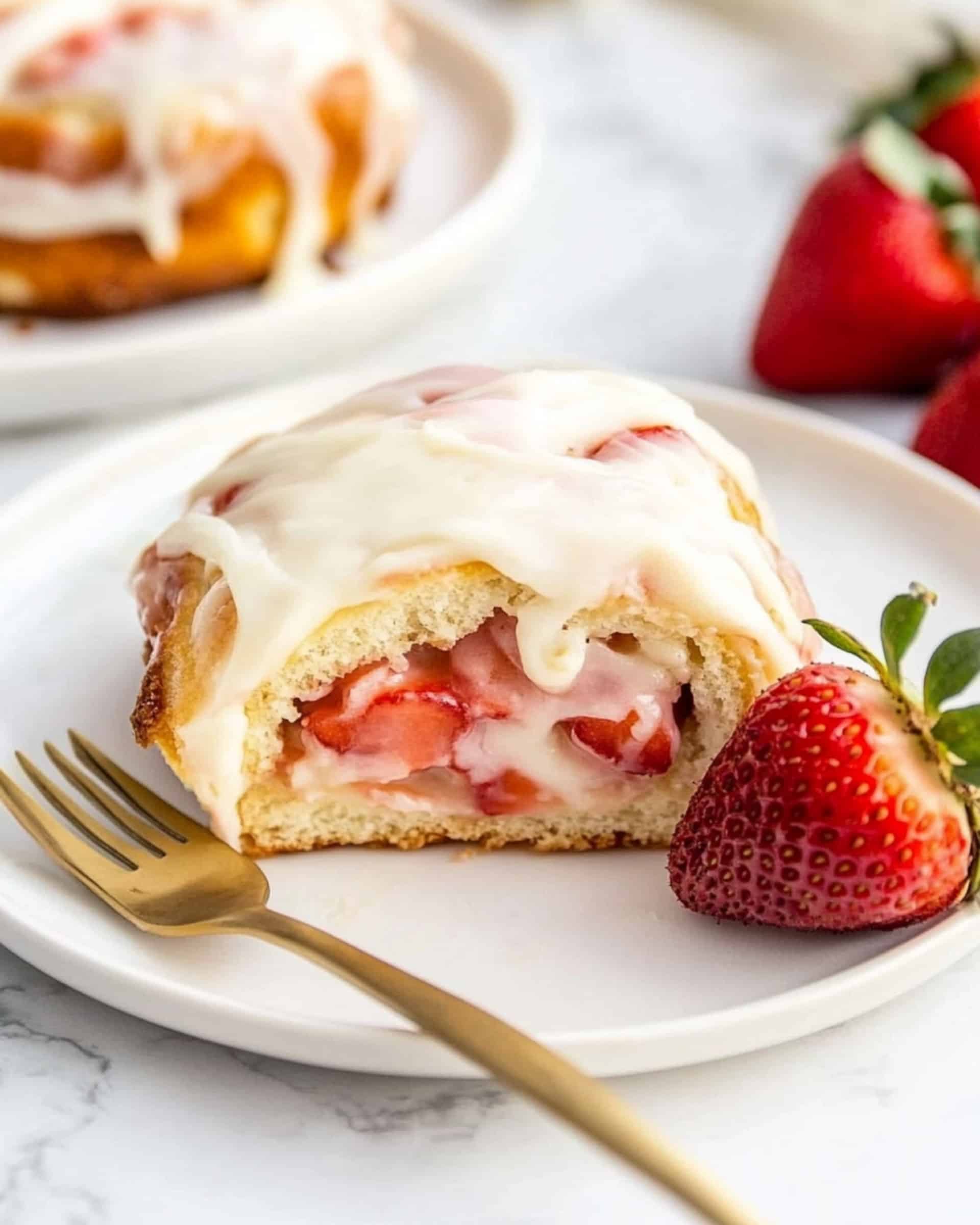 Strawberry Rolls with Cream Cheese Icing Recipe