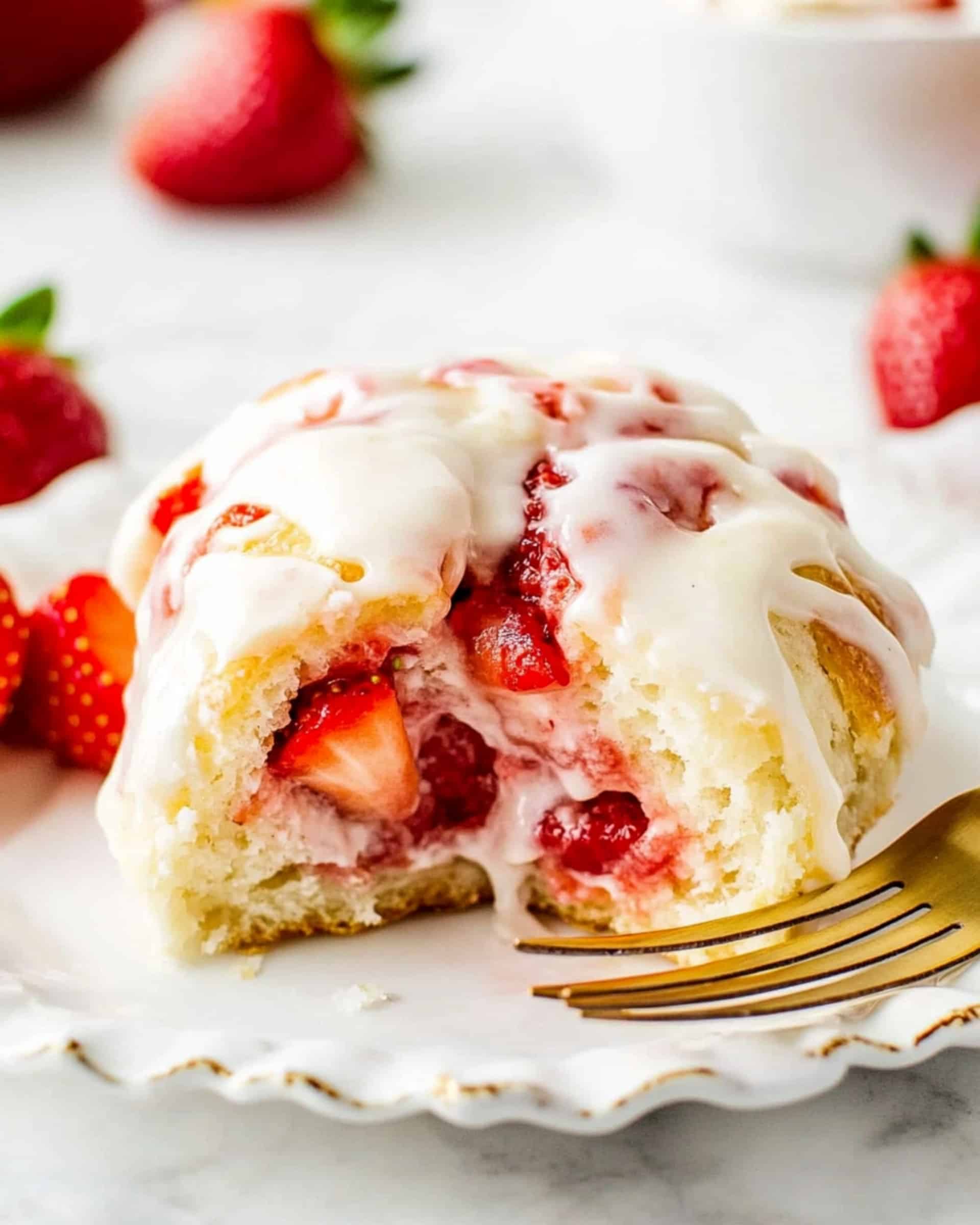 Strawberry Rolls with Cream Cheese Icing Recipe