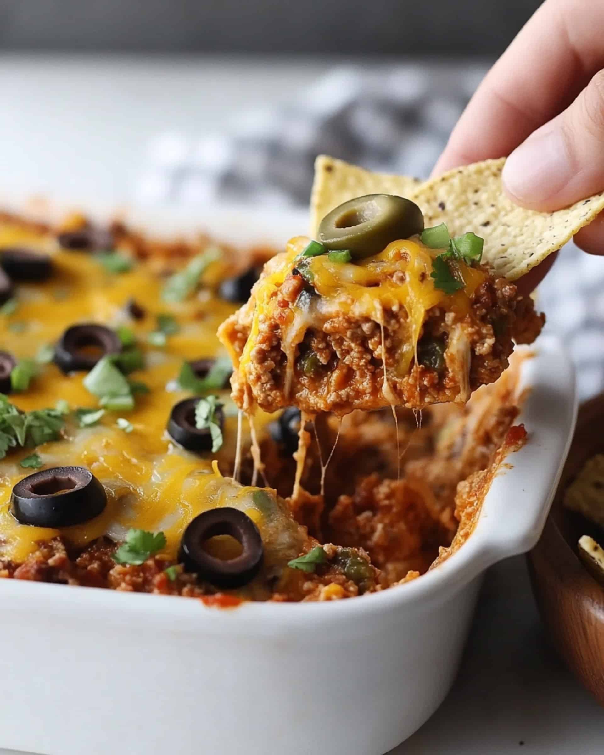 Taco Dip With Ground Beef (7 Layer Dip!) Recipe