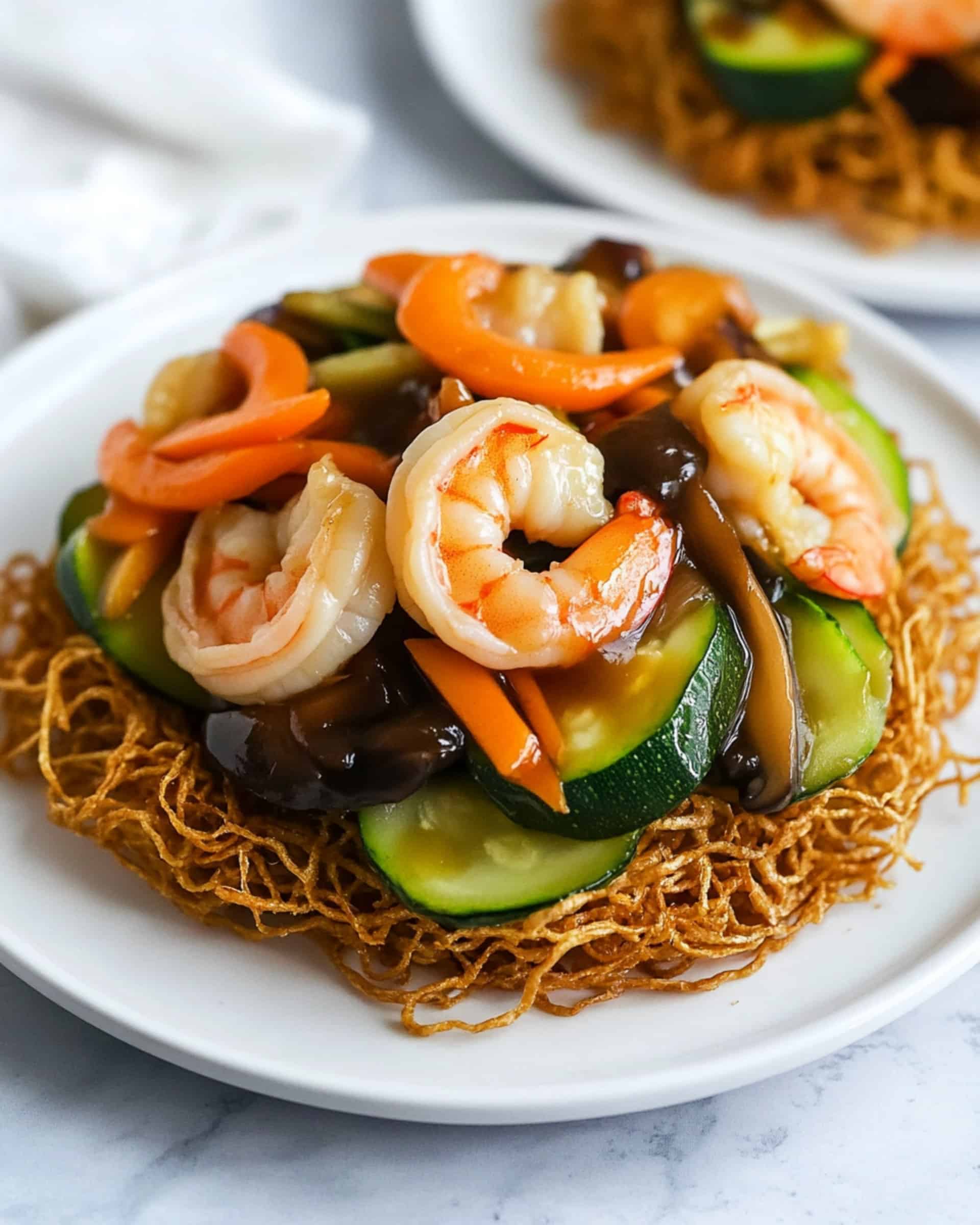 Crispy Cake Noodle Stir Fry Recipe