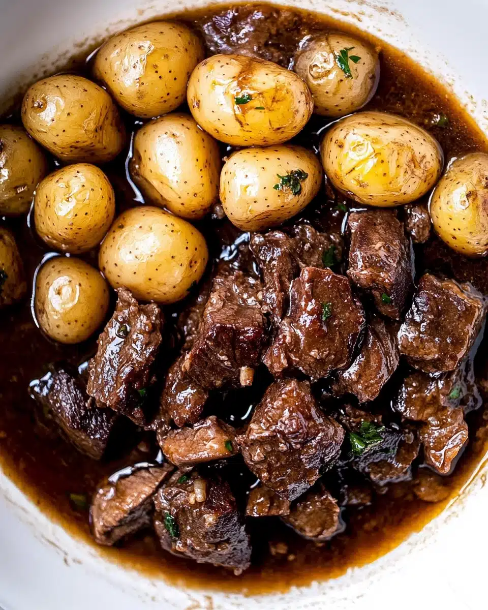 Garlic Butter Beef Bites in the Slow Cooker Recipe