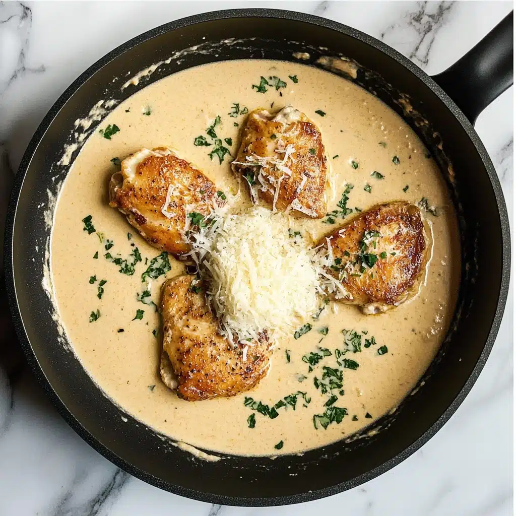 Creamy Garlic Parmesan Chicken Skillet Recipe - Recipe Image