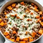 Cheesy Turkey and Sweet Potato Skillet Recipe