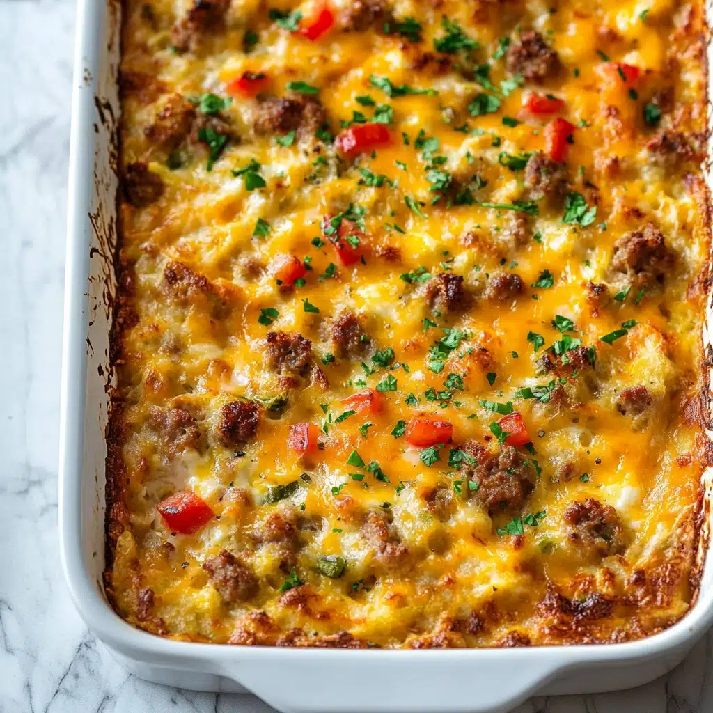 Cheesy Sausage Hashbrown Breakfast Bake Recipe - Recipe Image